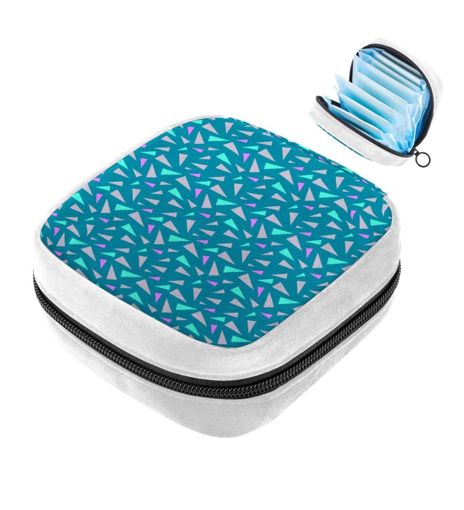 GIAPB Sanitary Napkin Storage Bag | Period Tampon Makeup Pad Pouch | Blue Pink Purple Triangle Color2062 - Buy Online on GoSupps.com