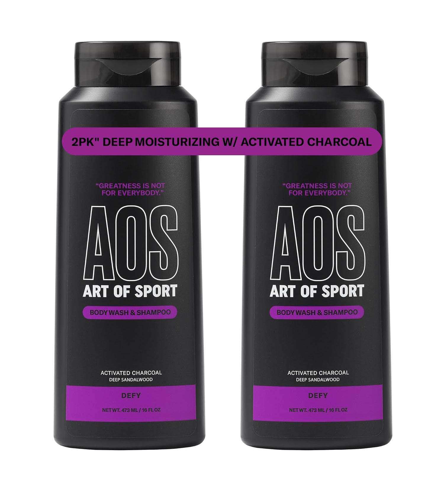 Art of Sport Men's Body Wash - Charcoal & Tea Tree, Sandalwood Fragrance, 16 fl oz (Pack of 2) - Buy Online on GoSupps.com