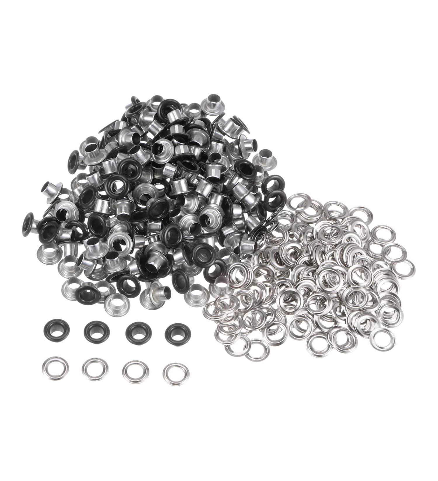 200 Set Black Metal Eyelets Grommets Kit 4mm for DIY Shoes, Clothes, Bags - HARFINGTON - Buy Online on GoSupps.com
