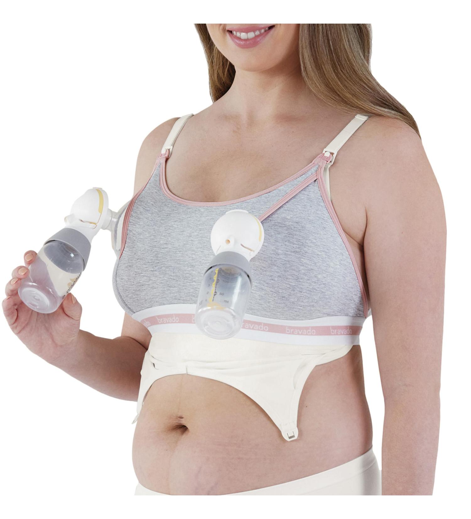 Bravado Clip and Pump Maternity Bra - Opaque M Dove Heather - Women's M Size - Buy Online on GoSupps.com