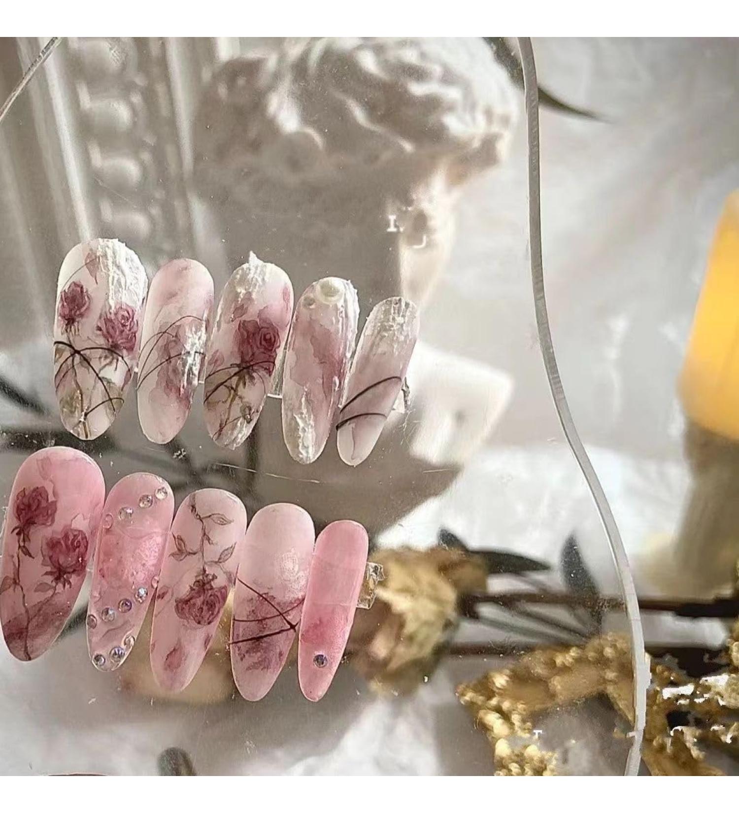 Temperament-enhancing manicure manicure wearing a hand-made customized wearing a finished product fake nails retro gypsum explosions Joker detachable.(S)