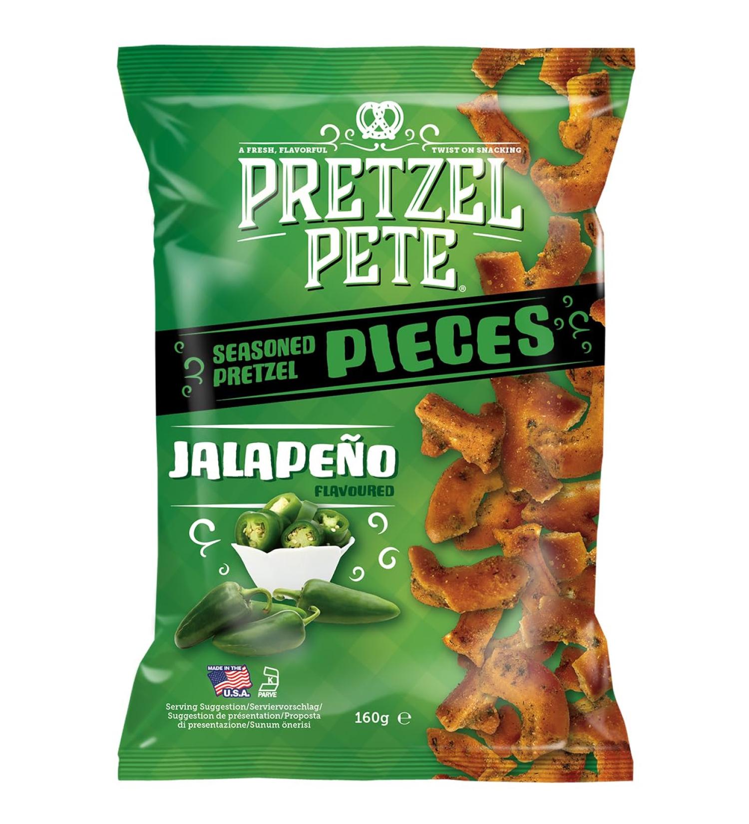 Pretzel Pete - Jalapeno Seasoned Pretzel Pieces 8 x 160g