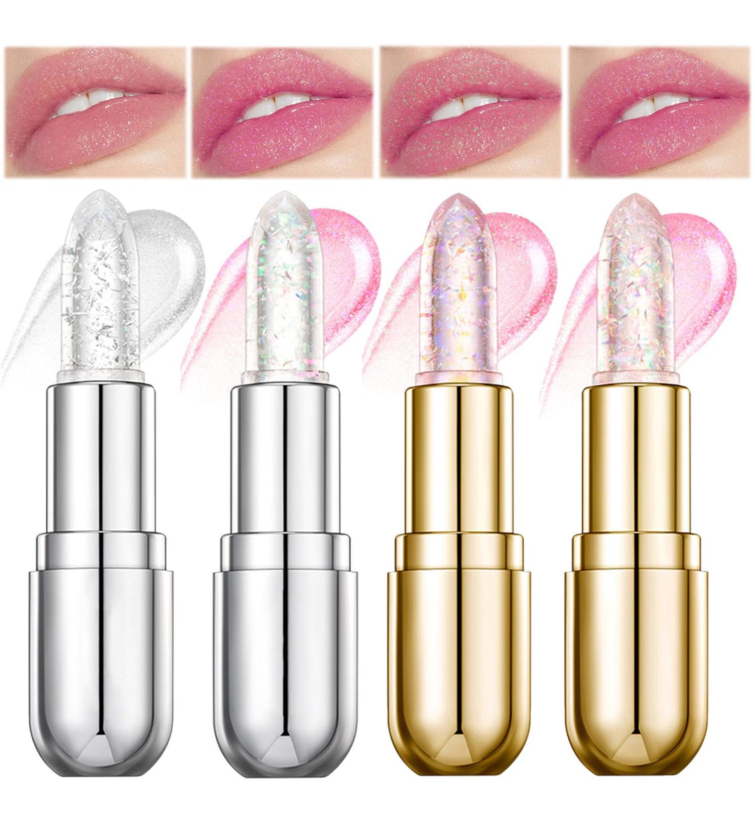 4 PCS Color Changing Lipstick Set Moisturizing Jelly Lip Balm & Gloss | Long Lasting Non-Sticky Anti-Crack | Perfect for All Skin Tones - Buy Online on GoSupps.com