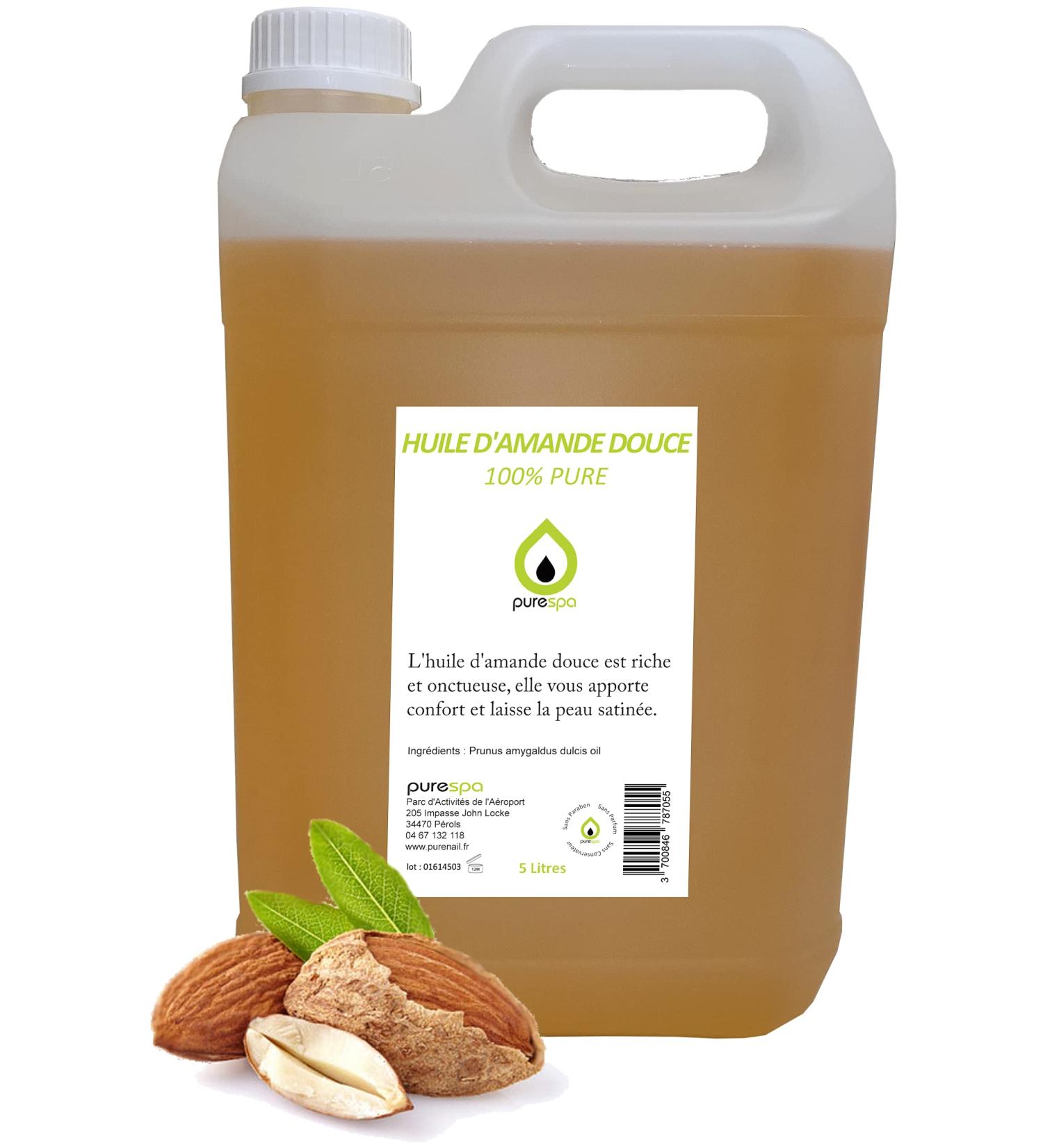 BeautyfulCenter - Purespa - Cold Pressed Sweet Almond Oil - 100% PURE - 5 Liter Jerry Can - Body Care Skin Care