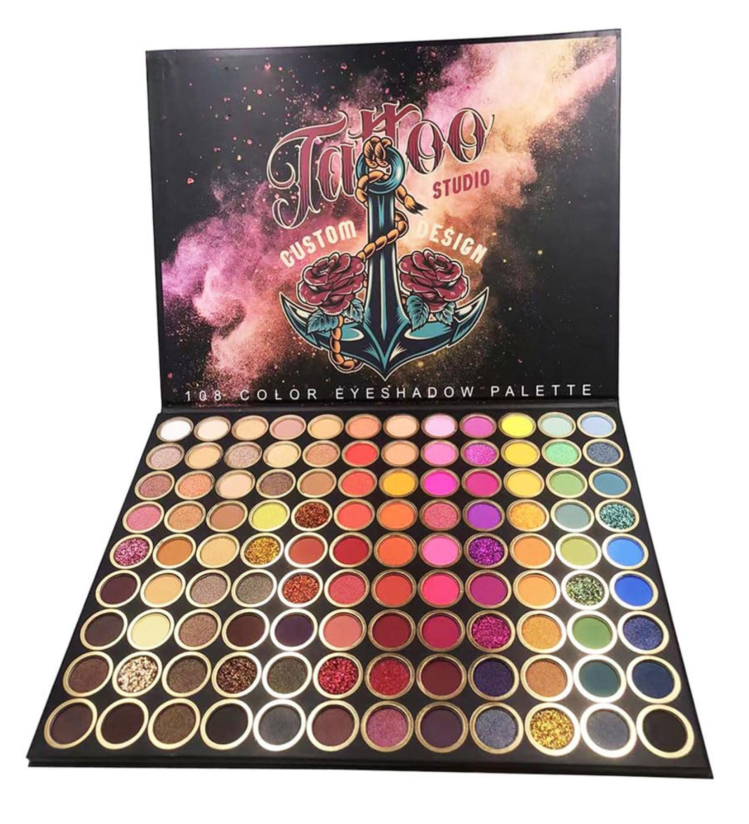 108 Colors Shimmering Eyeshadow p Palette - Professional Matte Glitter Rainbow Eyeshadow - Highly Pigmented Waterproof Makeup Powder - Buy Online on GoSupps.com