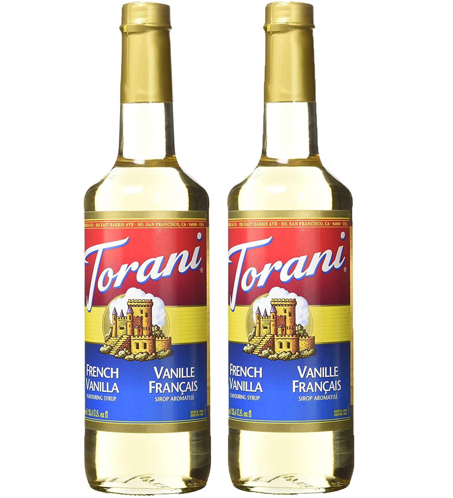 Torani French Vanilla Flavour Syrup 750ml bottle 2 Pack light brown Vanilla 750 ml (Pack of 2) - Buy Online on GoSupps.com