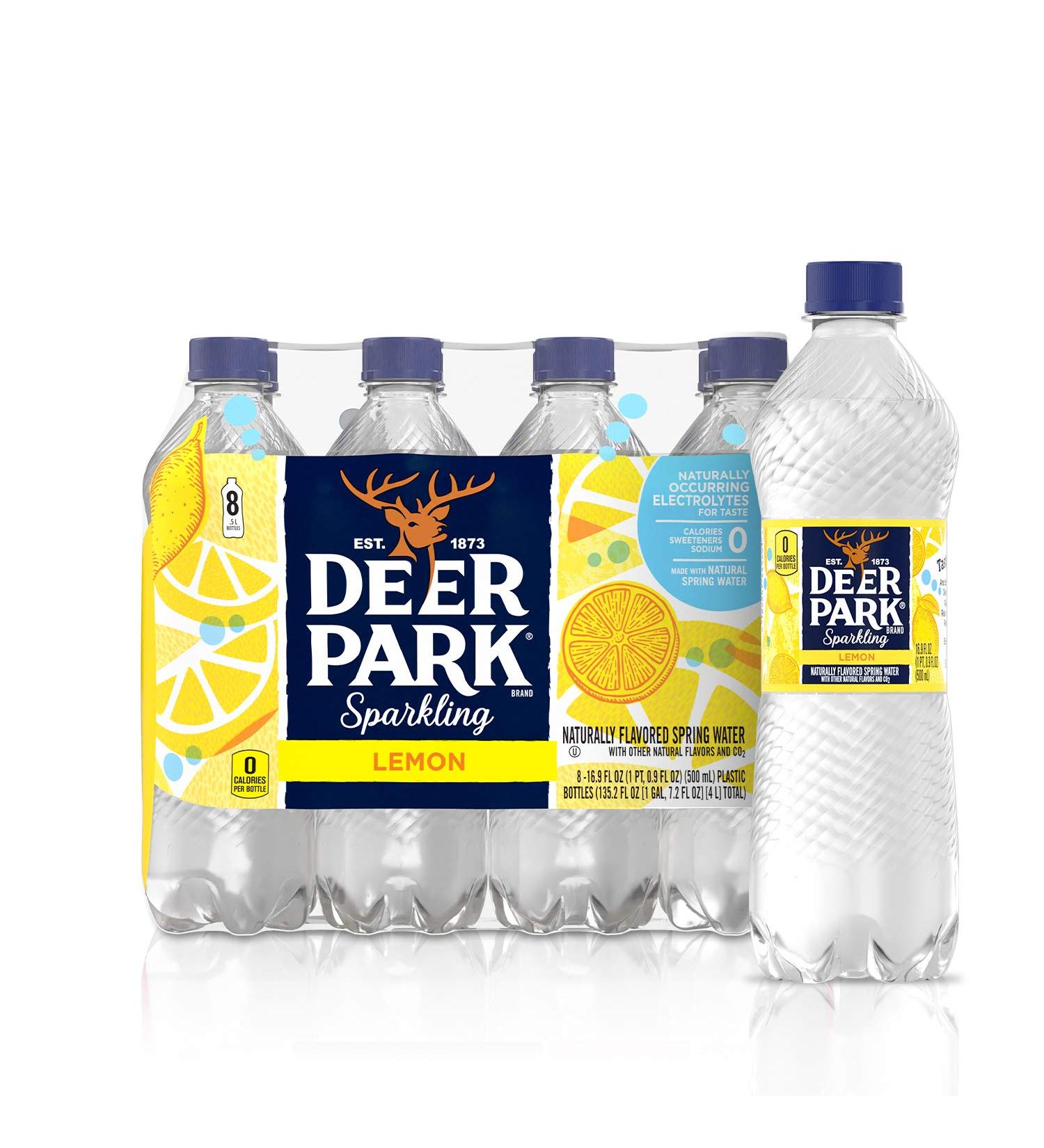 Deer Park Sparkling Water Lemon 16.9 oz. - Pack of 8 - Buy Online on GoSupps.com