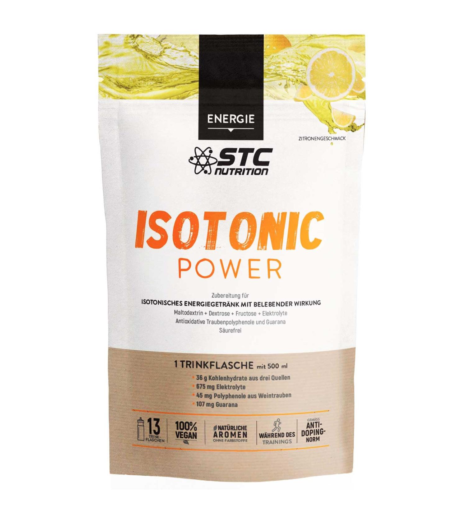 STC Nutrition - Isotonic Power - Preparation for dynamic isotonic energy drink - Ideal for training units under 3 hours - 100% vegan - lemon taste - 13 portions - 525 g