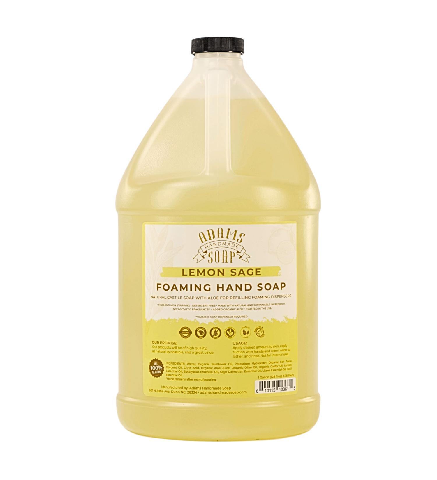 Adams Handmade Soap Liquid Foaming Soap 1 Gal - Lemon Sage Lemon Sage 128 Fl Oz (Pack of 1)