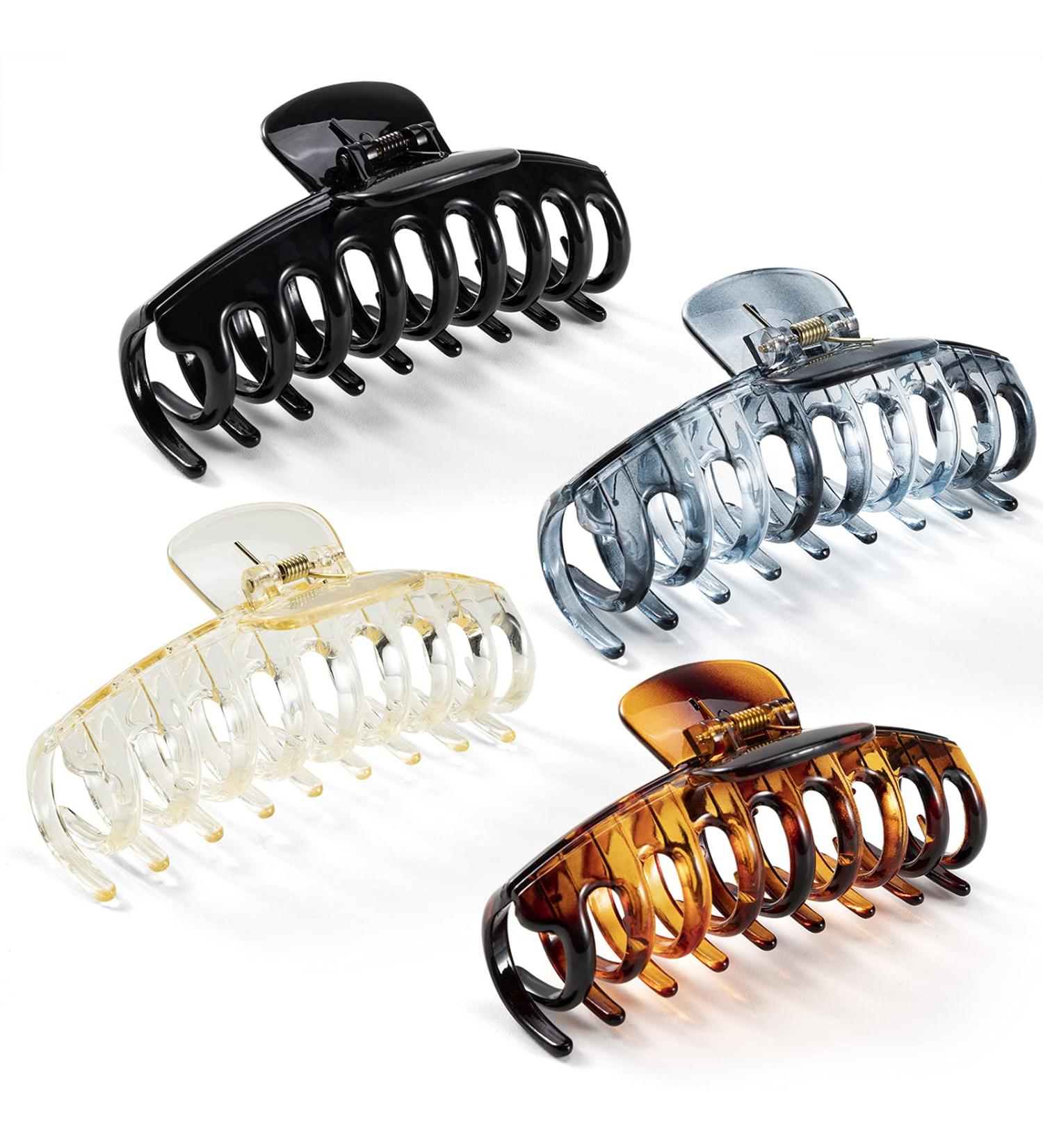 Large Non-Slip Hair Claw Clips for Women and Girls - Strong Hold Hair Styling Clasps (4 Pack) - Buy Online on GoSupps.com