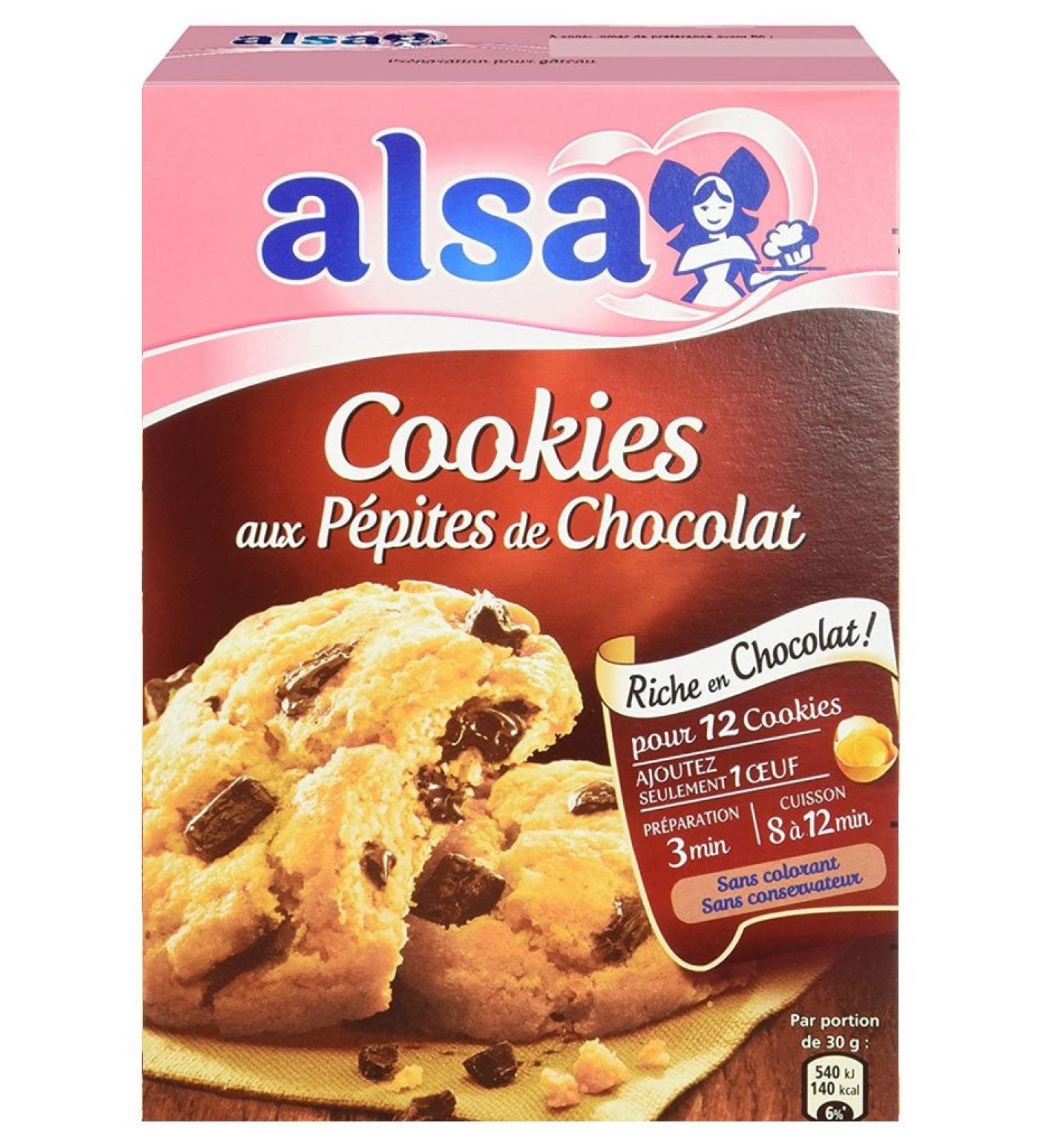 Alsa Préparation Cookies Pépites de Chocolat (lot de 2)