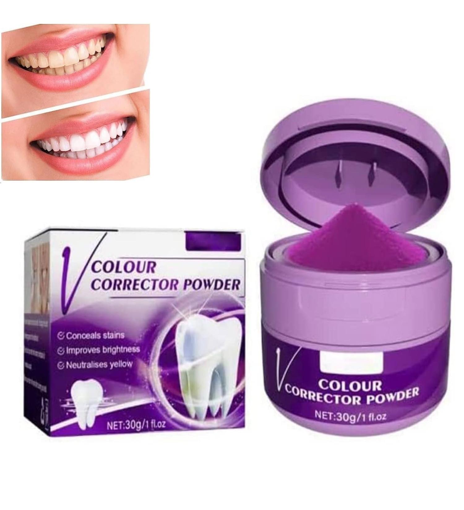 V34 Purple Teeth Whitening Powder - Stain Removal & Whitening Booster for Sensitive Teeth | Enhance Your Smile (1PC) - Buy Online on GoSupps.com