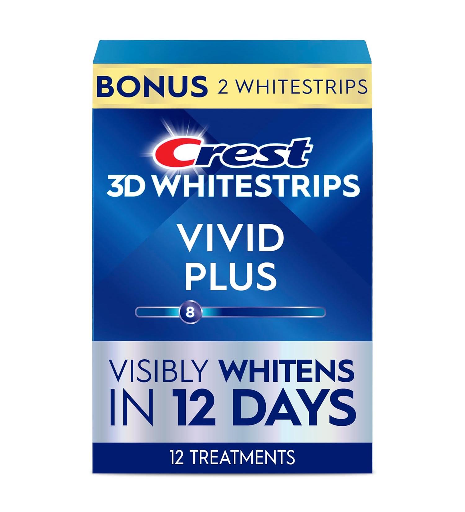 Crest 3D Vivid Plus Teeth Whitening Kit - 24 Count Flavorless Whitestrips - Buy Online on GoSupps.com