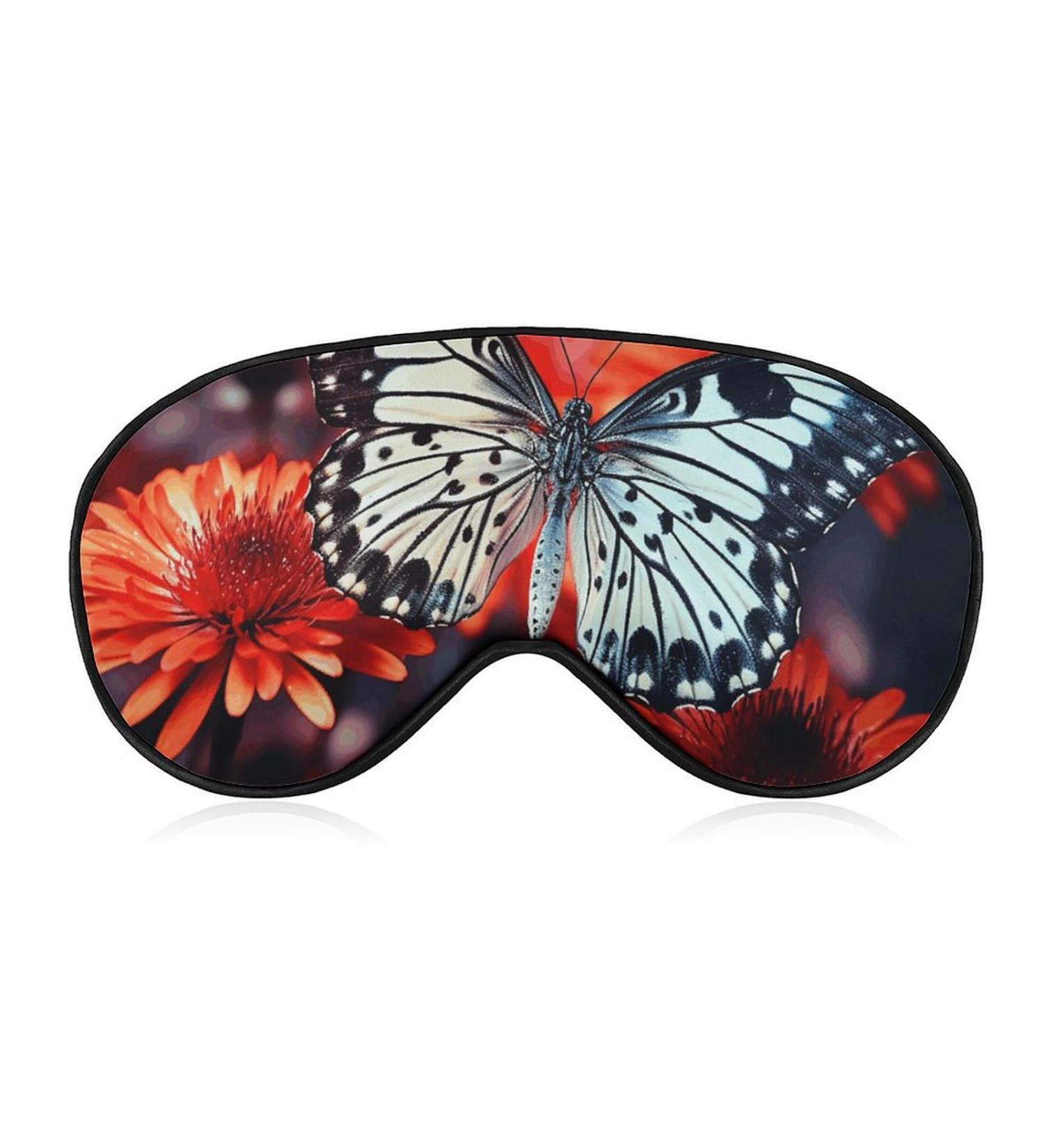 Buy Soft Comfortable Sleep Mask | Adjustable Eye Mask for Travel & Relaxation | Colorful Flowers & Butterflies Design - Buy Online on GoSupps.com