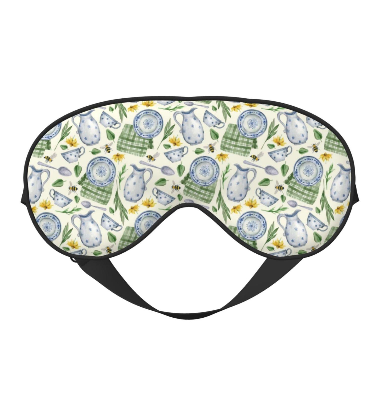 Vintage Utensils Print Sleep Masks - Comfortable & Soft Eye Mask with Adjustable Strap for Home & Travel - Buy Online on GoSupps.com