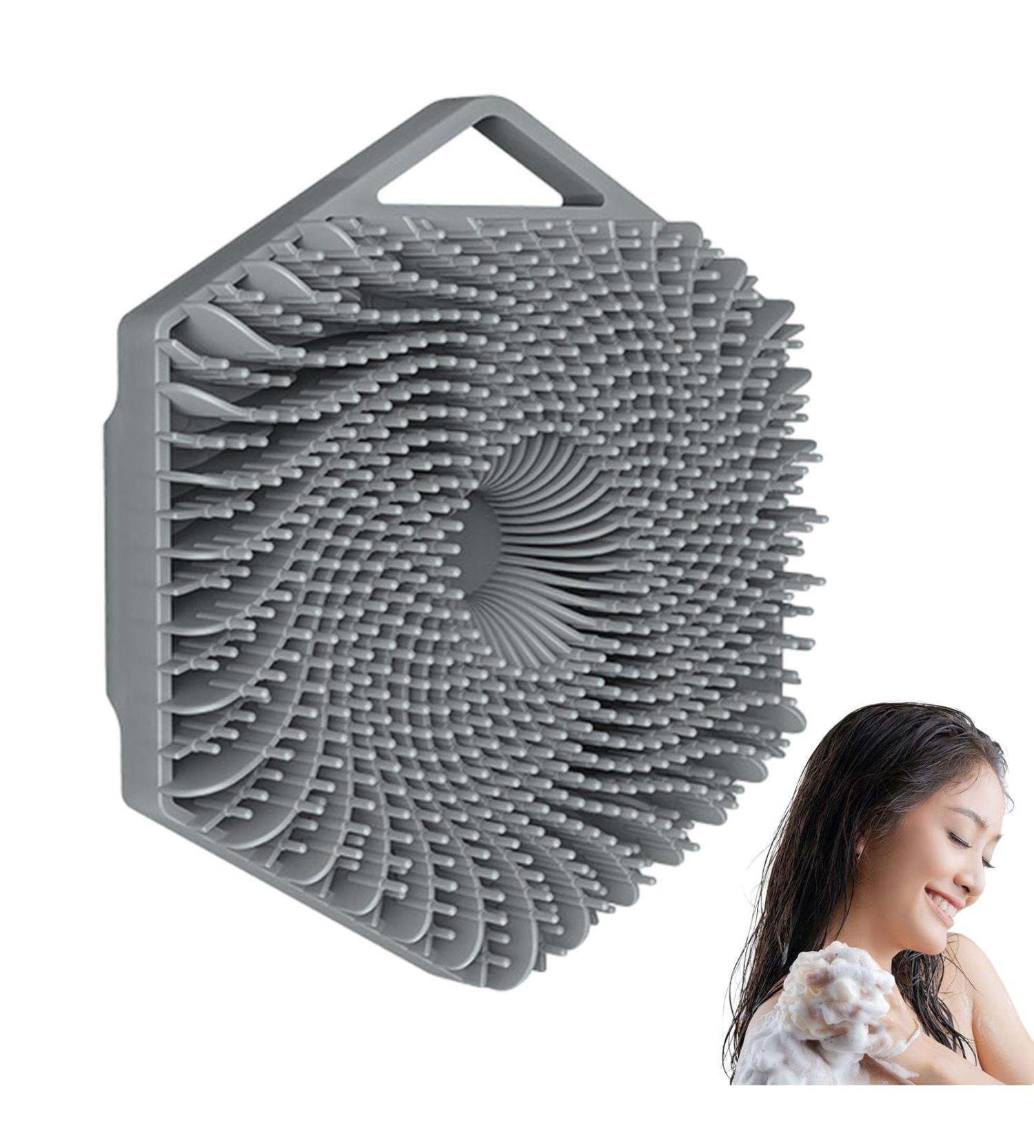 Ruwshuuk Shampoo Brush - Hexagon Scalp Massager for Hair Growth | Silicone Shower Hair Brush for Men & Women - Gray - Buy Online on GoSupps.com