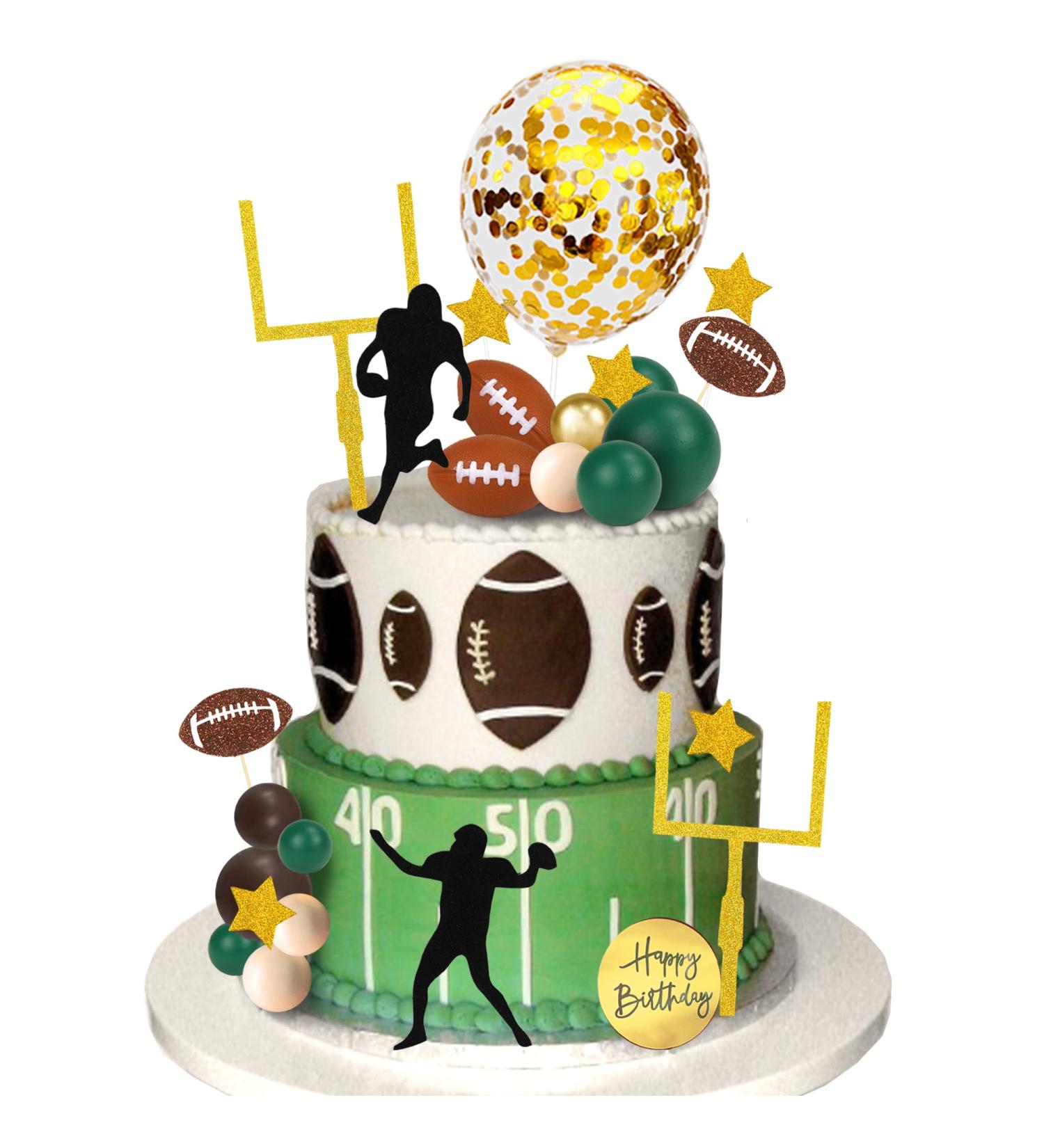 DRWATE 43 PCS Football Cake Decorations Goal Post Mini Football Rugby Ball Player Cake Toppers for Football Themed Birthday Party Favors Game Day Party Supplies (Football) - Buy Online on GoSupps.com