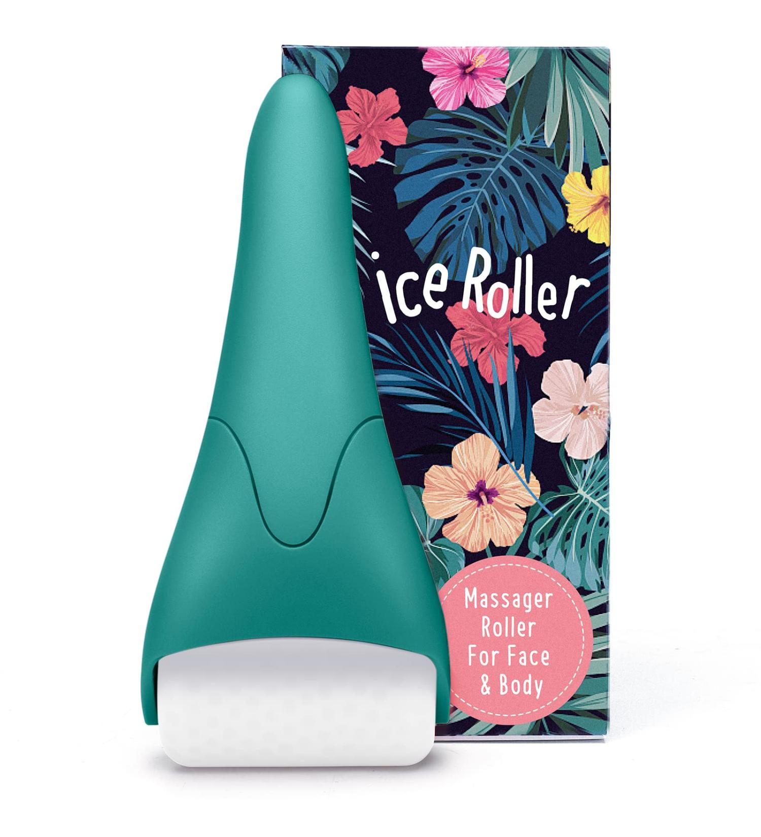 Dr. Pure Ice Roller for Face Massage - Jade Roller and Gua Sha Set for Puffiness Reduction and Skin Tightening - Skin Care Tool in Peacock Blue - Buy Online on GoSupps.com