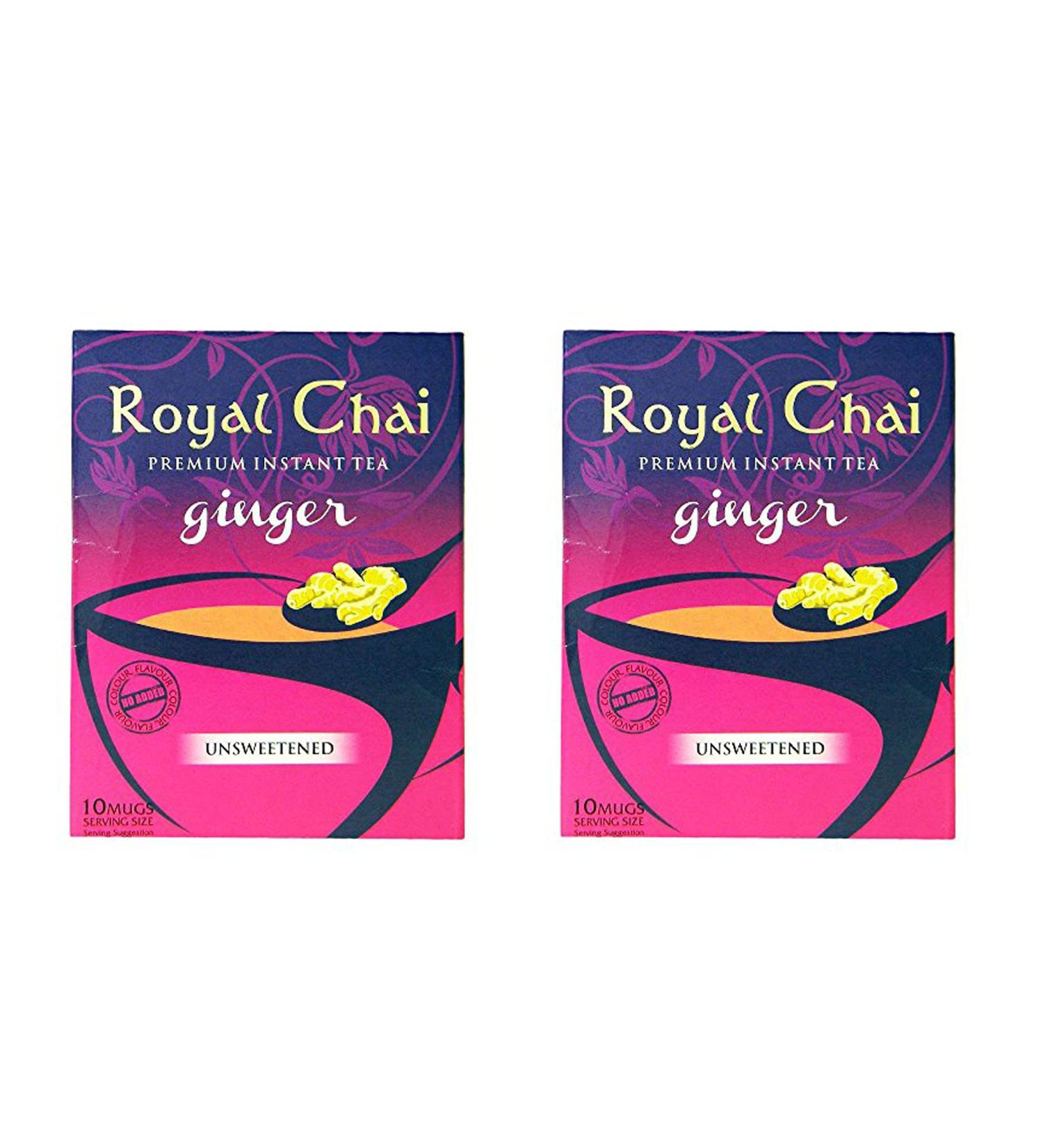 Royal Chai - Premium Instant Tea - Ginger (unsweetened) 180g x 2 - Buy Online on GoSupps.com