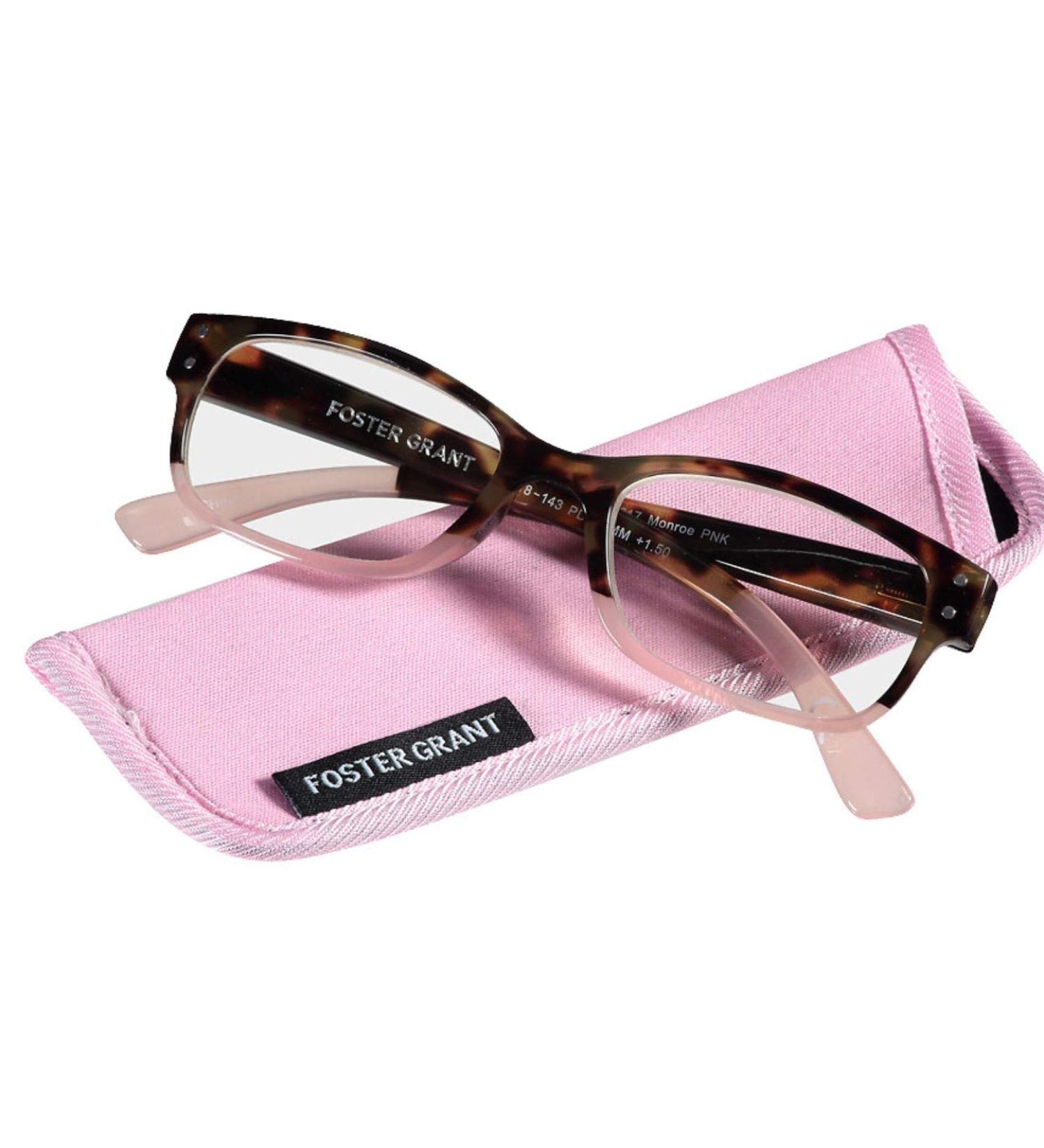 FOSTER GRANT Women's Reading Glasses Monroe PNK with case +2.00