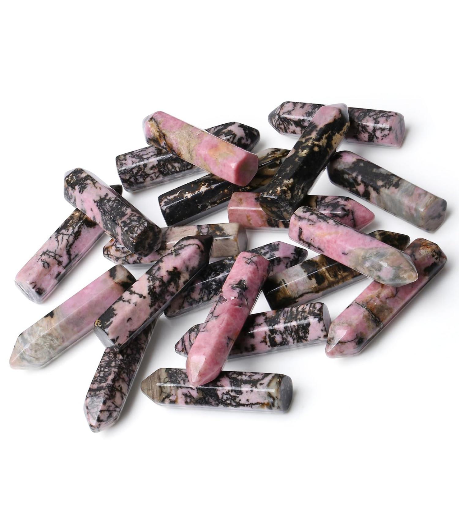 MAIBAOTA Rhodonite Healing Crystals Gifts Wands Hexagonal Pointed Gemstones Set Bulk for Women Beginner Chakra Stones Nature Reiki Spiritual Energy Balancing Protection Crystal 10pcs - Buy Online on GoSupps.com