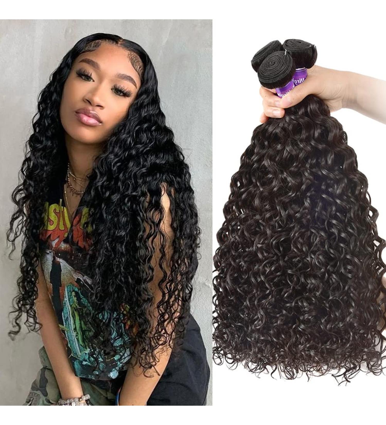 Aopusi Brazilian Water Wave Virgin Remy Human Hair 3 Bundles - 18 20 22 Inch - Buy Online on GoSupps.com
