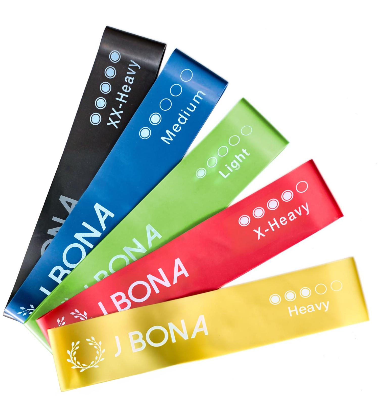 Resistance Bands Set - 5 Piece Latex Rubber Exercise Bands for Men & Women | Full Body Workout Equipment with 5 Tensile Levels for Gym Home Yoga & Therapy - Buy Online on GoSupps.com