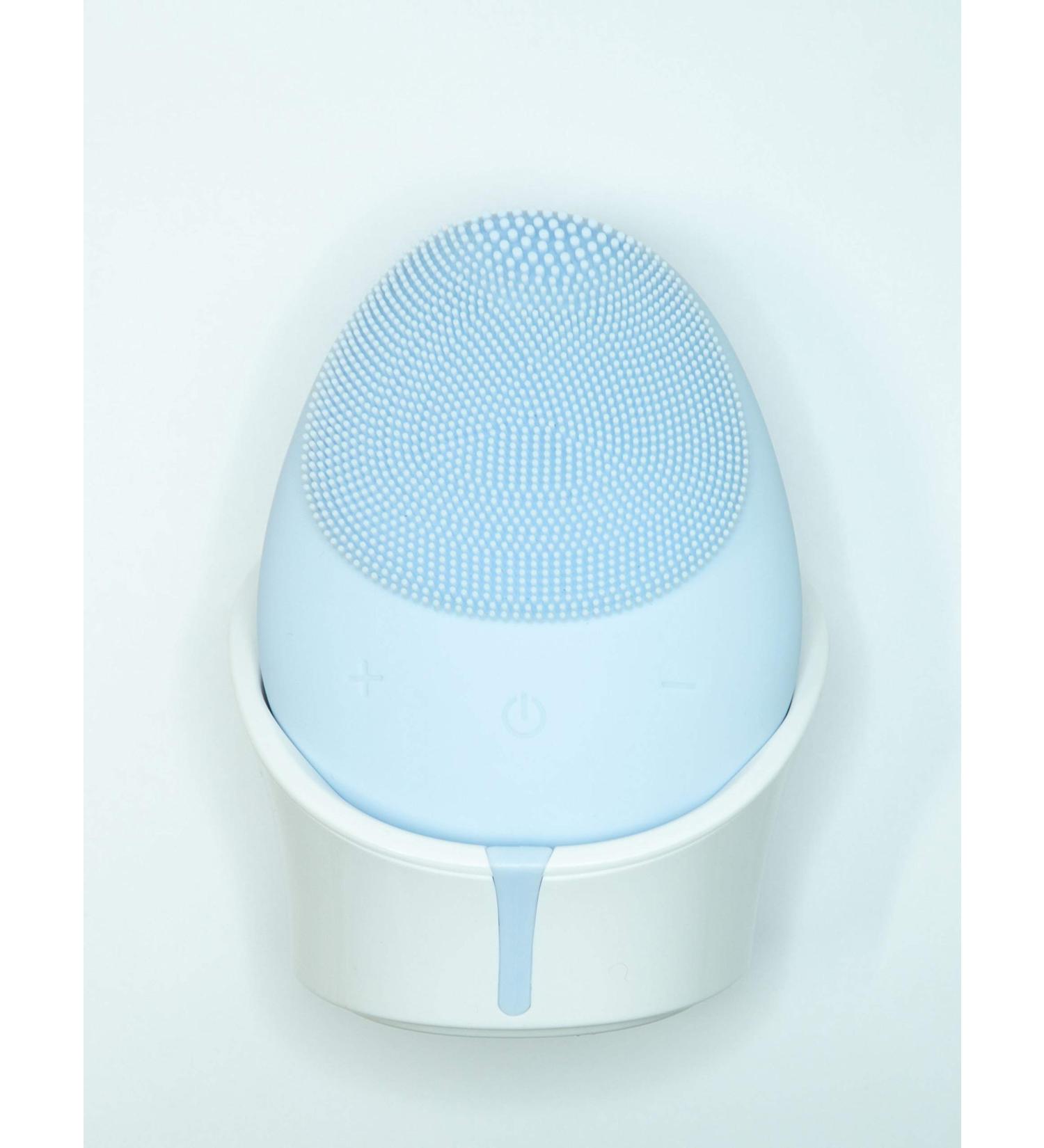 SYL Swan Egg Shape Wireless Silicone Facial Cleansing Brush Cleanser & Massager Silicone Vibrating IPX6 Waterproof Facial Cleansing (Light Blue) - Buy Online on GoSupps.com