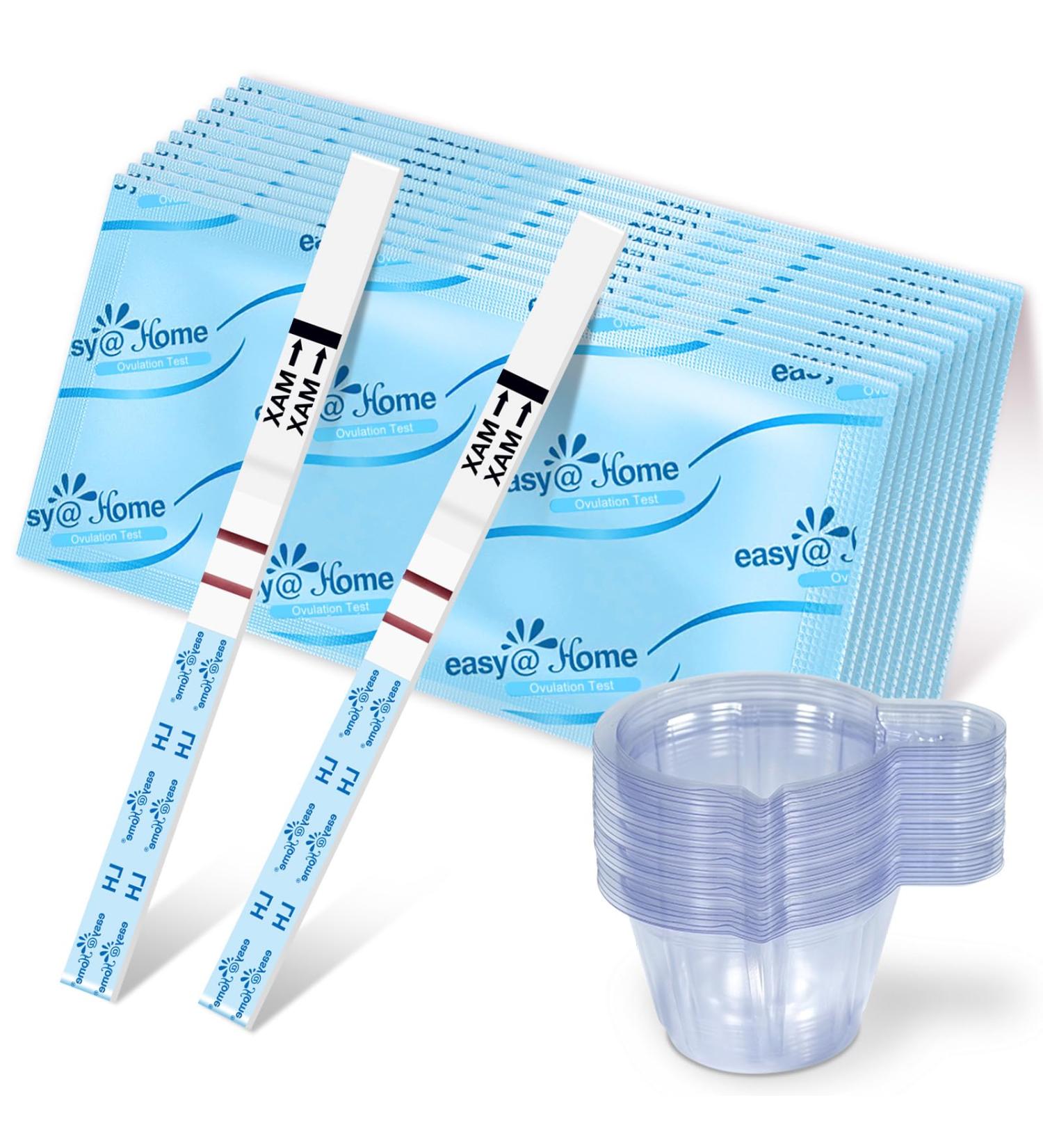 Easy Home Ovulation Test Strips - 50 Accurate Predictor Kits with Urine Cups | Track Fertility with Premom APP - International Shipping Available - Buy Online on GoSupps.com