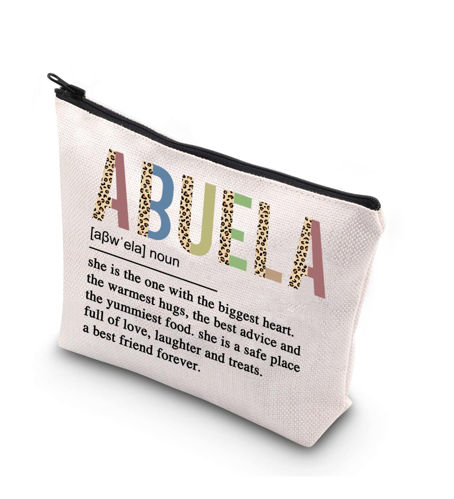 Best Abuela Ever Makeup Bag - Spanish Grandma Gift from Grandson Granddaughter | Family Abuela Gift - KUIYAI - Buy Online on GoSupps.com