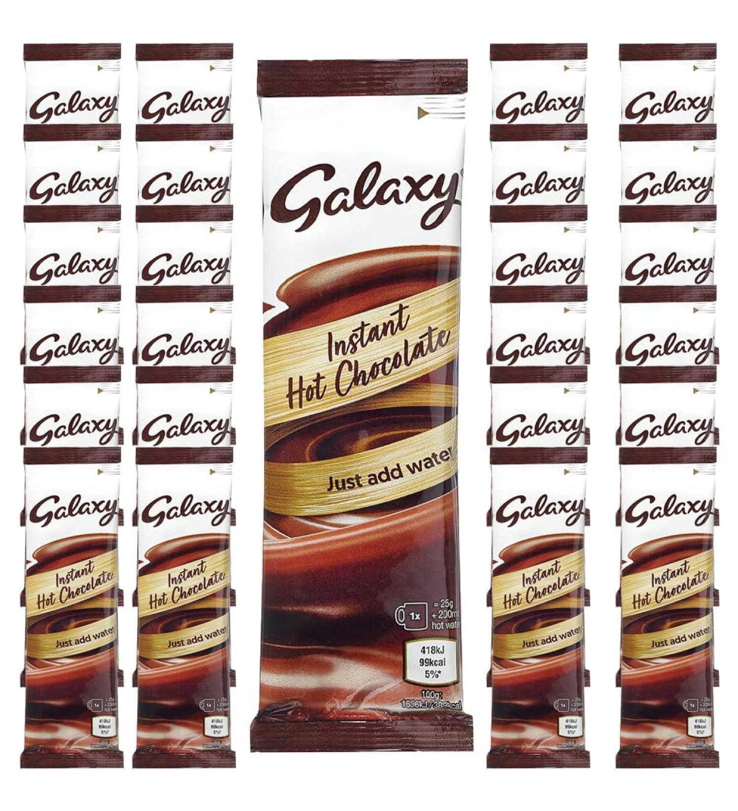 Galaxy Instant Hot Chocolate Sachet Drink Powder 25g Stick Commercial Pack of 24 Catering Hospitality Frothy Beverage with Welari Thank You Card (24pack) - Buy Online on GoSupps.com
