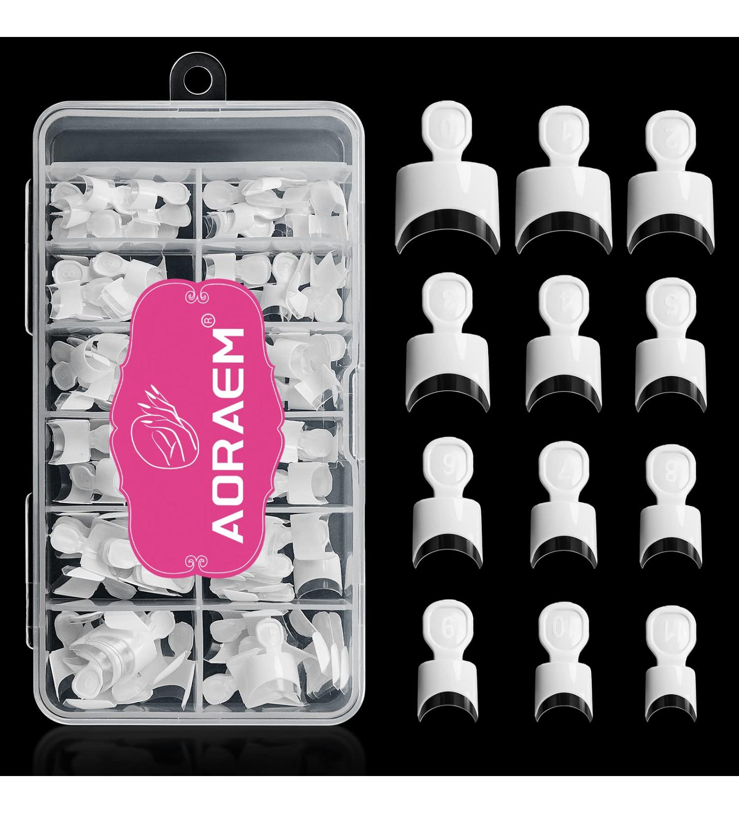 AORAEM Short French-White Clear Nail Tips 120pcs - 12 Sizes False Acrylic Press on Nails for Women - Buy Online on GoSupps.com