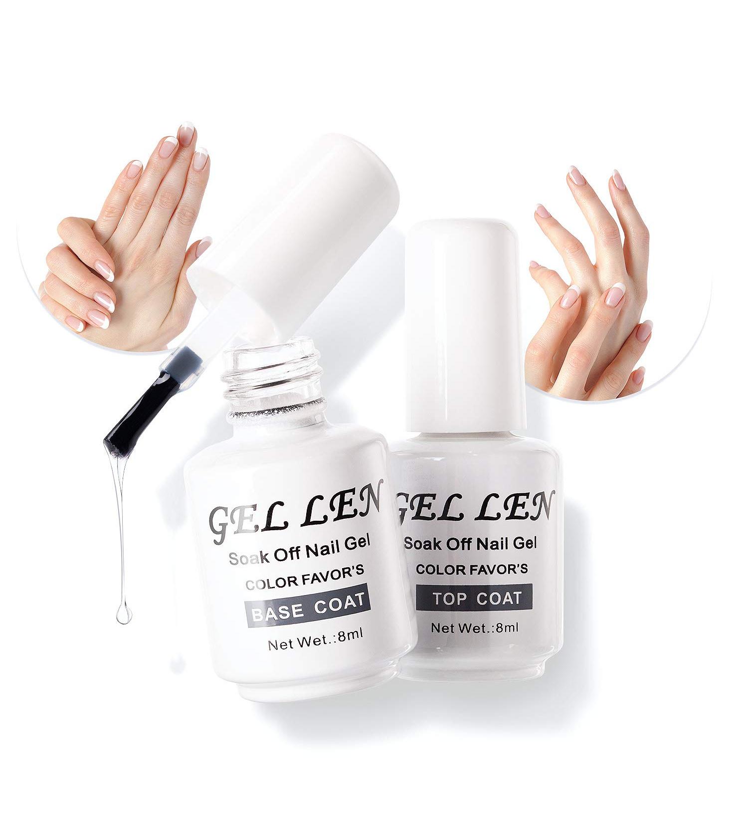 Gellen No Wipe Top Coat Base Coat for Gel Nail Polish - Long Lasting High Gloss Finish 0.27 fl oz - Buy Online on GoSupps.com