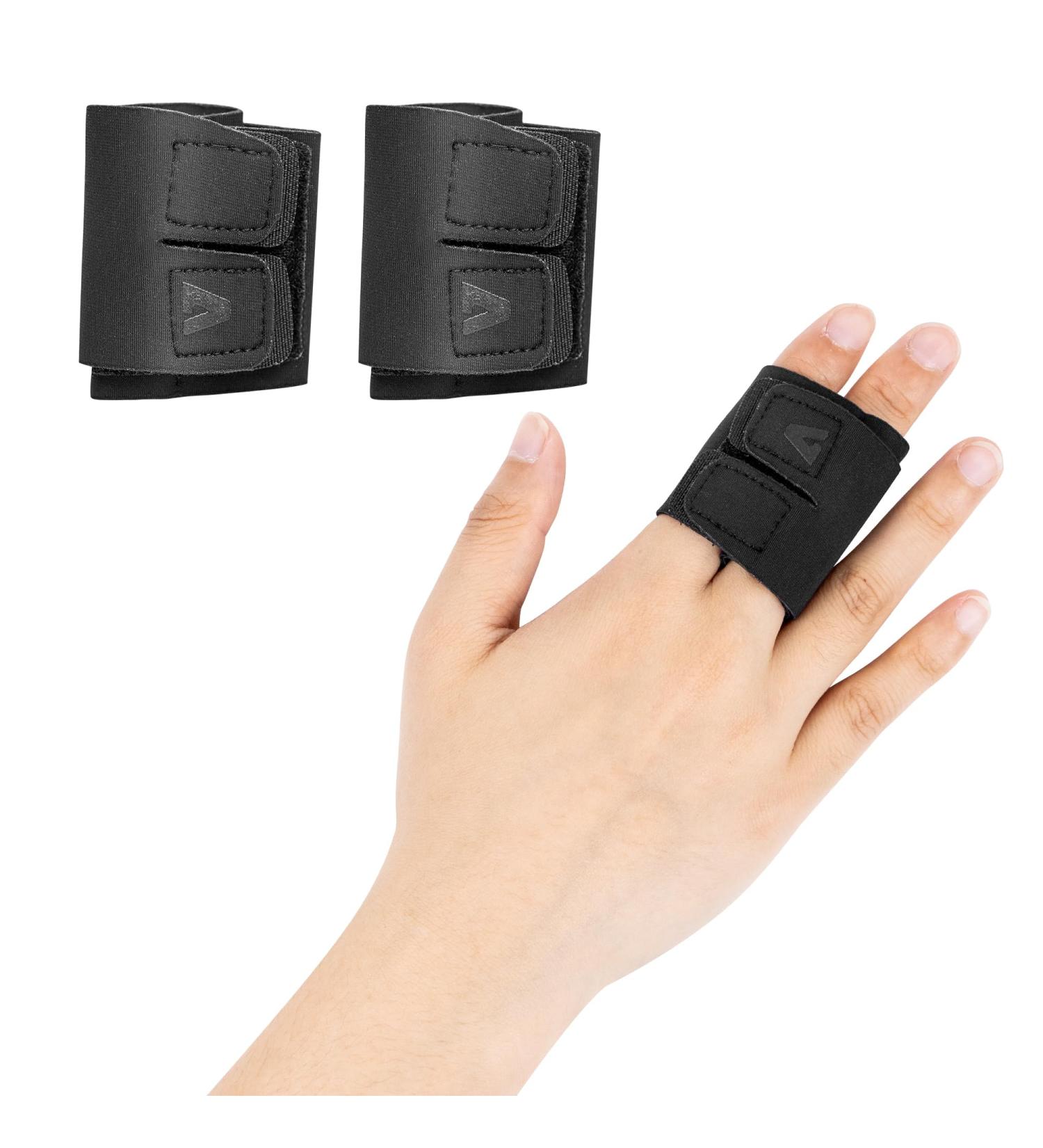 Eulant Finger Bandage - 2 Piece Velcro Elastic Splint for Sports | Neoprene Finger Stabilizer & Protection | Double Finger Orthesis L (Circumference 6.5-7.7cm) - Buy Online on GoSupps.com