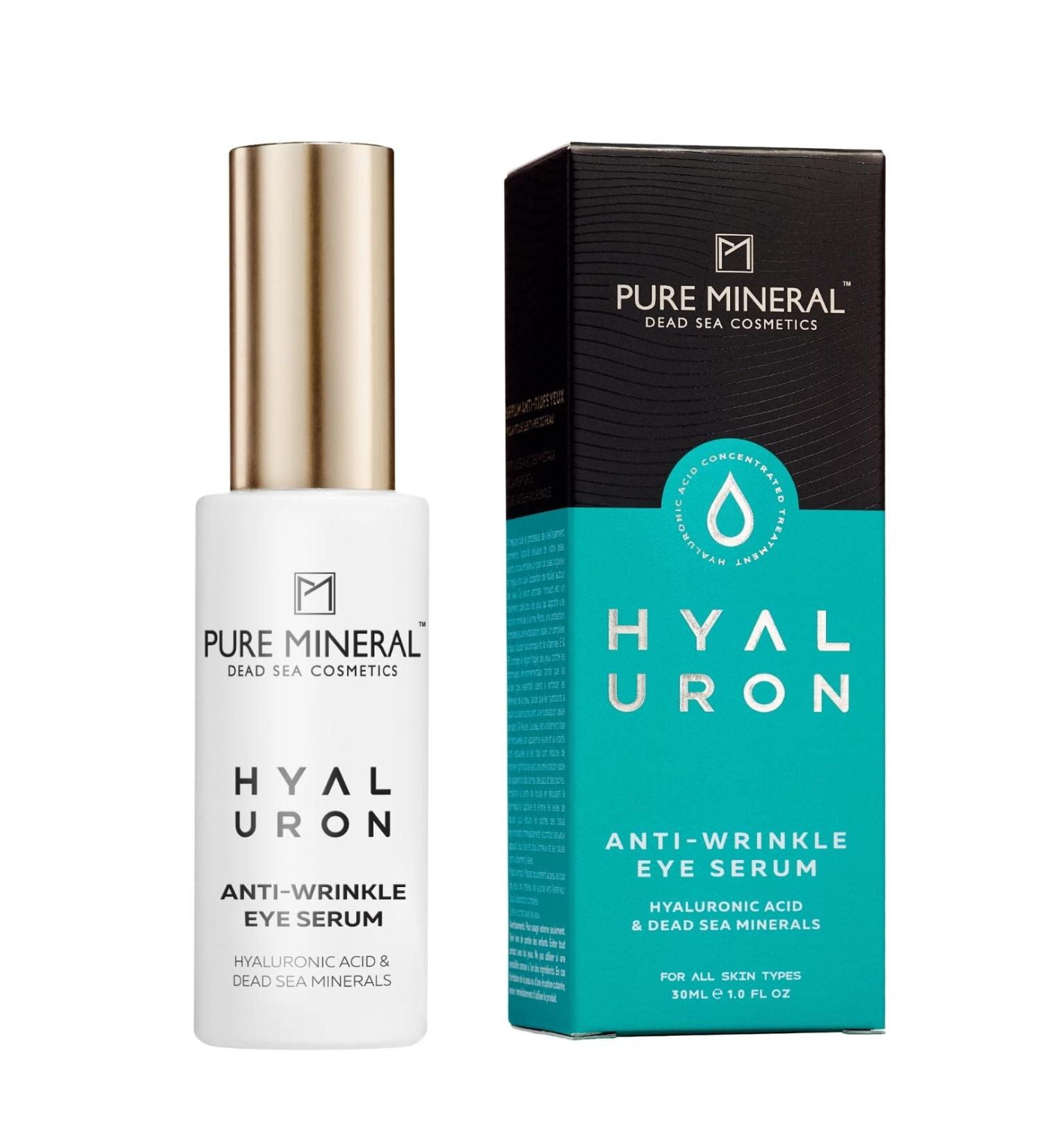 Pure Mineral Hyaluron Anti-Wrinkle Eye Cream - Reduces Dark Circles & Folds | 30ml - All Skin Types No Silicones Sulfates Parabens - Buy Online on GoSupps.com