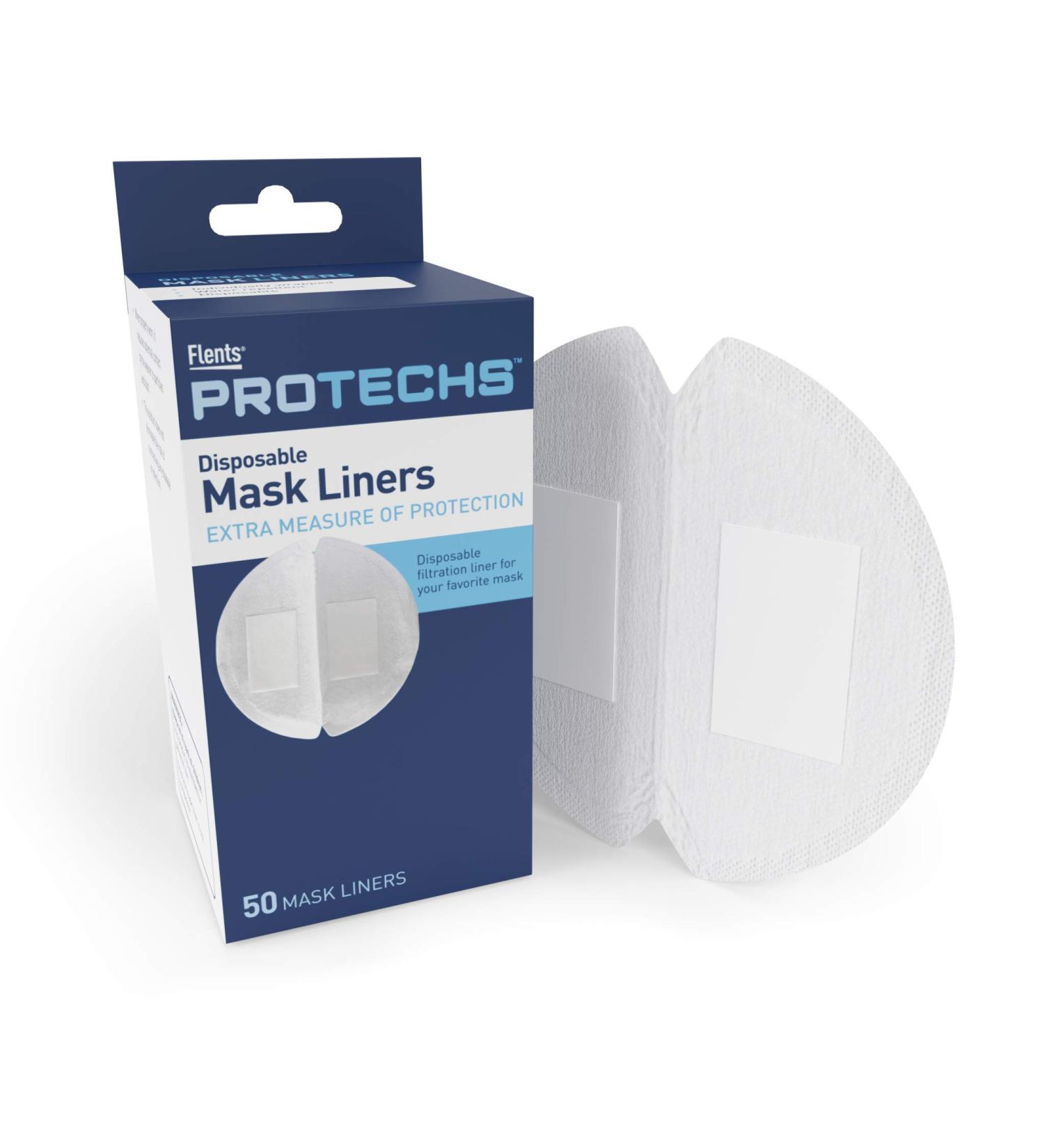 Flents Protechs Disposable Mask Liners - Non-Woven Extra Protection 50 Pack - White - Buy Online on GoSupps.com