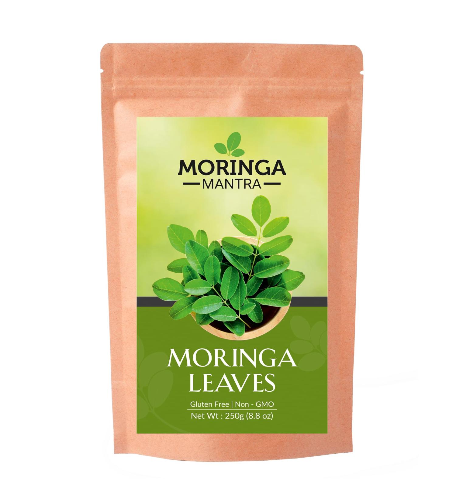 Moringa Mantra Moringa Herbal Tea Perfect in Salads Soups Drumstick or Ben Tree Leaves 250 grams 250 g (Pack of 1)