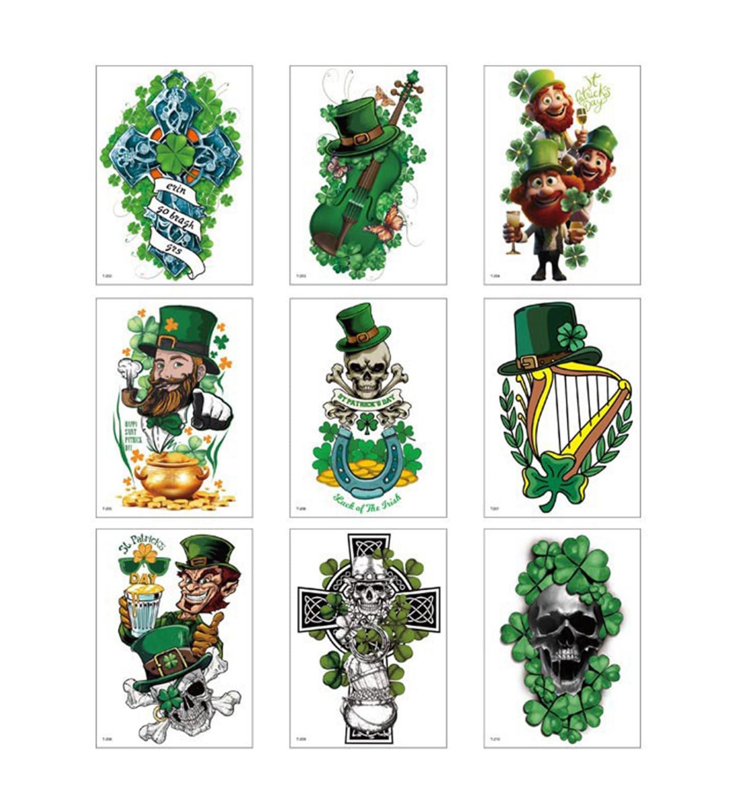 Shamrock Tattooed Stickers Patrick's Day Temporary Tattooed Irish Tattooed For Patricks Day Decorations Party Favor Patrick Fake Tattooed Sticker - Buy Online on GoSupps.com