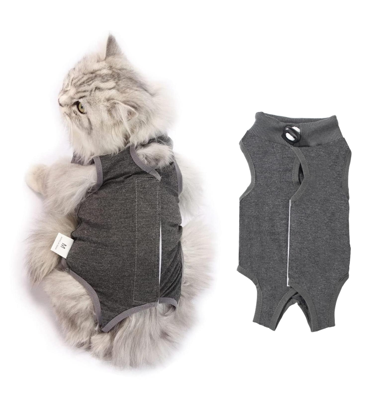 Clrybo Katzenbody for Cats | Post-Surgery Recovery Suit | Medical Surgical Shirt in Gray - Size M | International Shipping Available - Buy Online on GoSupps.com