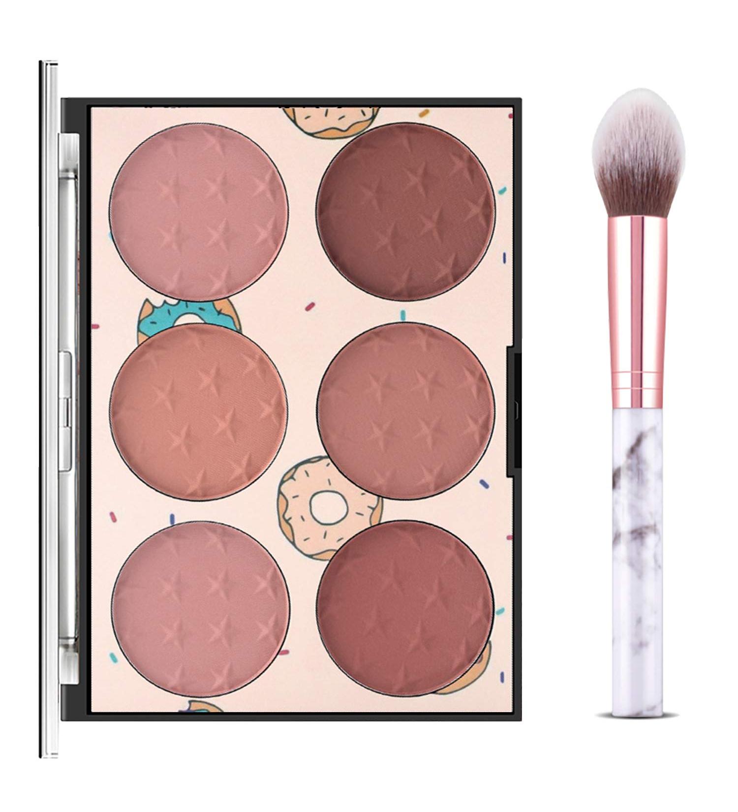 6-Color Matte Blush Palette with Marble Makeup Brush - B Matte Palette - Buy Online on GoSupps.com