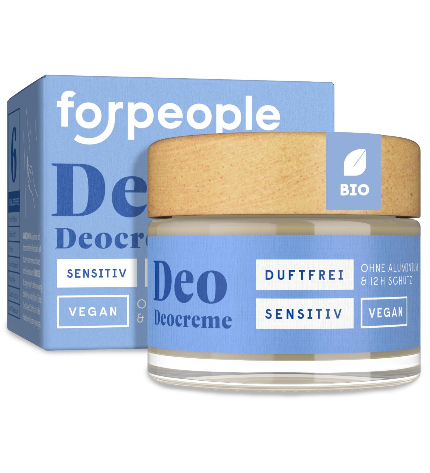  4 people who care forpeople Organic Deodorant - Solid deodorant for over 12 hours of freshness - Aluminum alcohol and fragrance free - Vegan - Cream for men and women - Fragrance-free - Buy Online on GoSupps.com