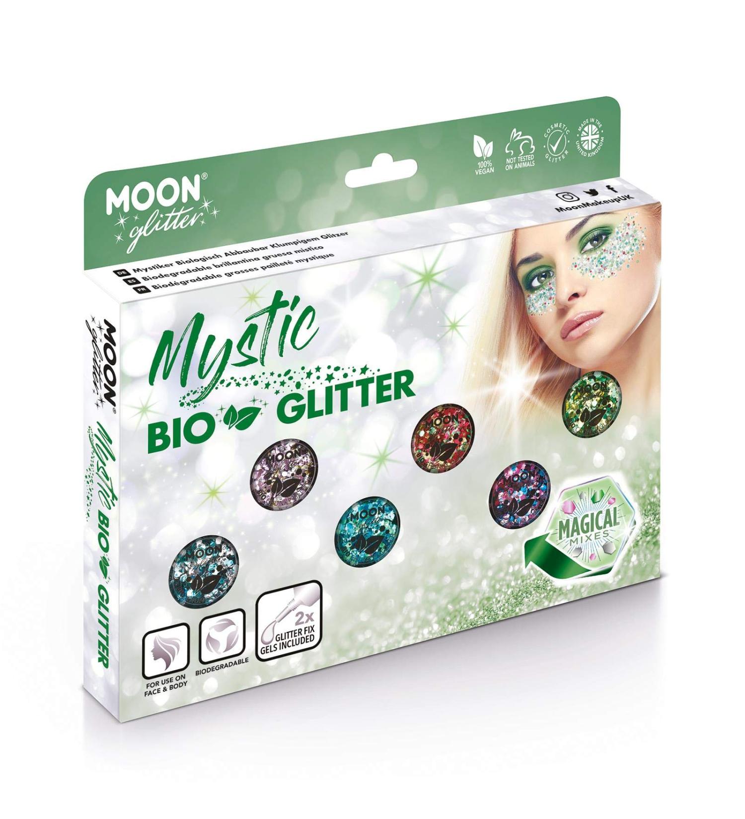 Buy Mystics Eco-Glitter - 100% Biodegradable Organic Glitter for Face Body Nails & Hair - 3G Box Set from Moon Glitter - Buy Online on GoSupps.com