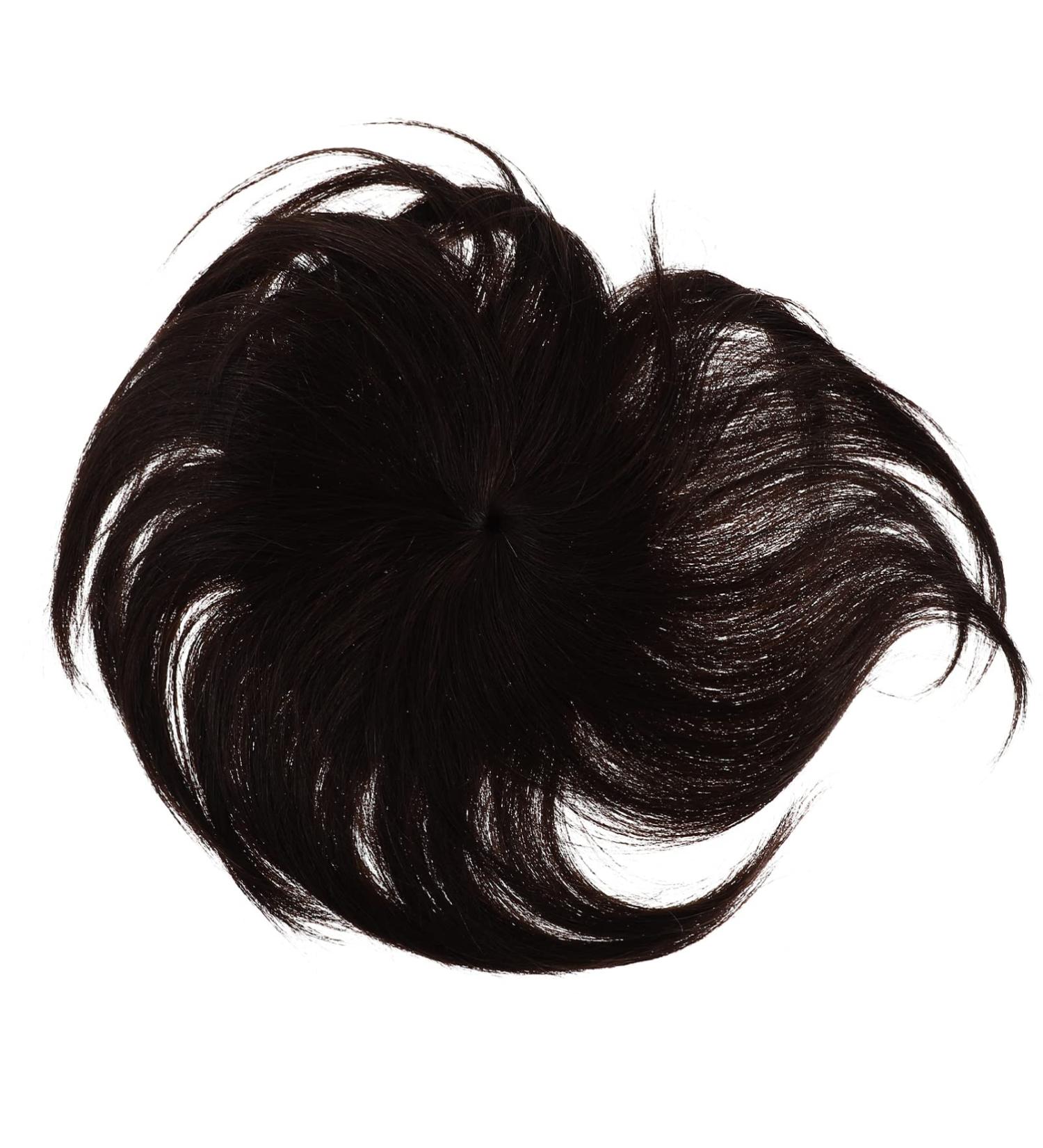 Brown Hair Clips Hair Extensions for Women Toupee Clip in Natural Brown Wig with Bangs Black Hair Extension Replacement for Thinning Hair Covering White Loss Hair Bald Real Hair Wigs - Buy Online on GoSupps.com