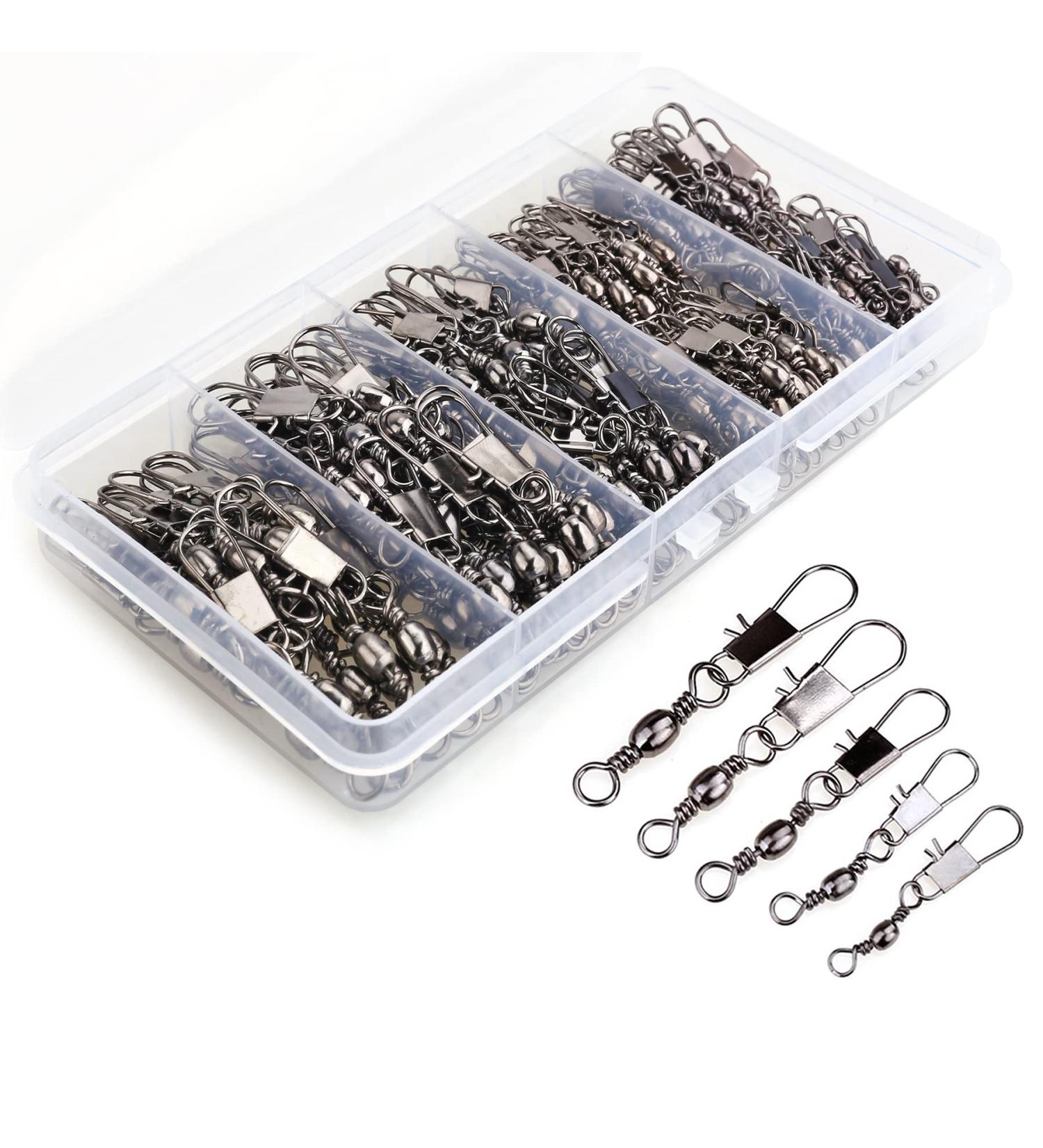 MOBOREST 200PCS Barrel Snap Swivel Fishing Accessories - Premium Gear with Ball Bearing Swivels and Quick Connect for Lures - Buy Online on GoSupps.com