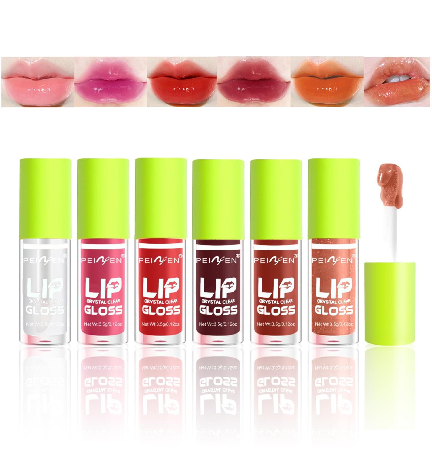 Shop 6 Colors Mini Fat Oil Lip Gloss - Hydrating Plumping Non-Sticky Shine | International Shipping Available - Buy Online on GoSupps.com