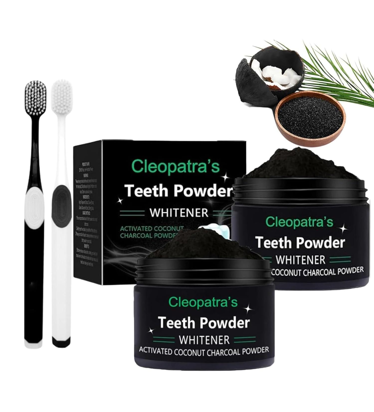 Cleopatra's Natural Tooth Alarm Powder & Bracelet Set - Activated Coconut for Whiter Teeth (2PCs) - International Shipping - Buy Online on GoSupps.com
