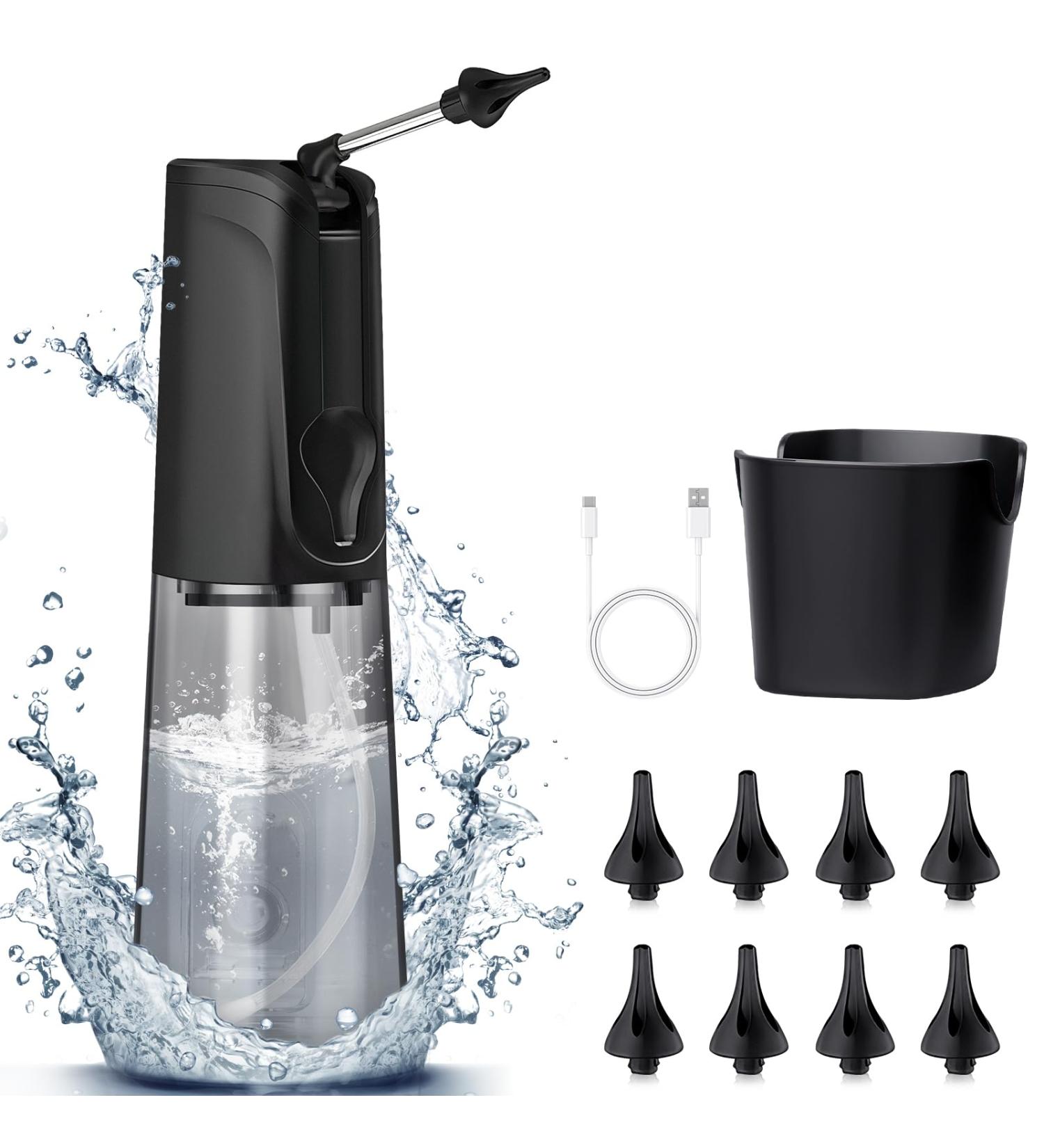 Electric Ear Wax Removal Kit - Water Powered Cleaner with 3 Pressure Modes & 8 Reusable Tips - Waterproof & Rechargeable Ear Irrigation Tool for Adults - International Shipping Available - Buy Online on GoSupps.com