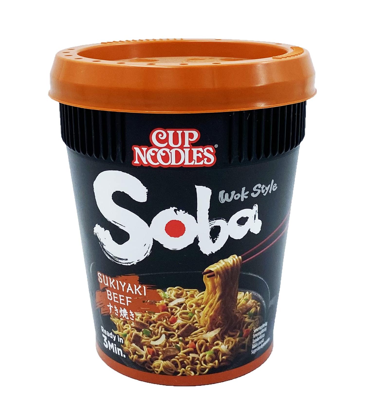 NISSIN - Soba Beef Sukiyaki Cup 89 g - Pack of 4