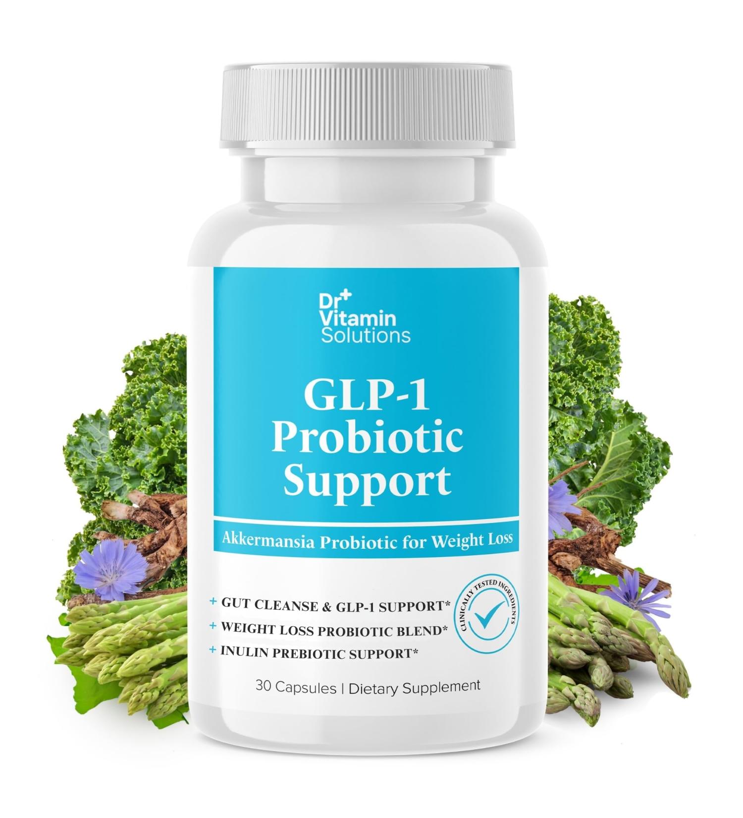 GLP-1 Probiotic Support Appetite Suppressant Akkermansia muciniphila & Bifidobacterium infantis Inulin Prebiotic Fiber Gut Cleanse Craving & Weight-Loss Support 30 Caps - Buy Online on GoSupps.com