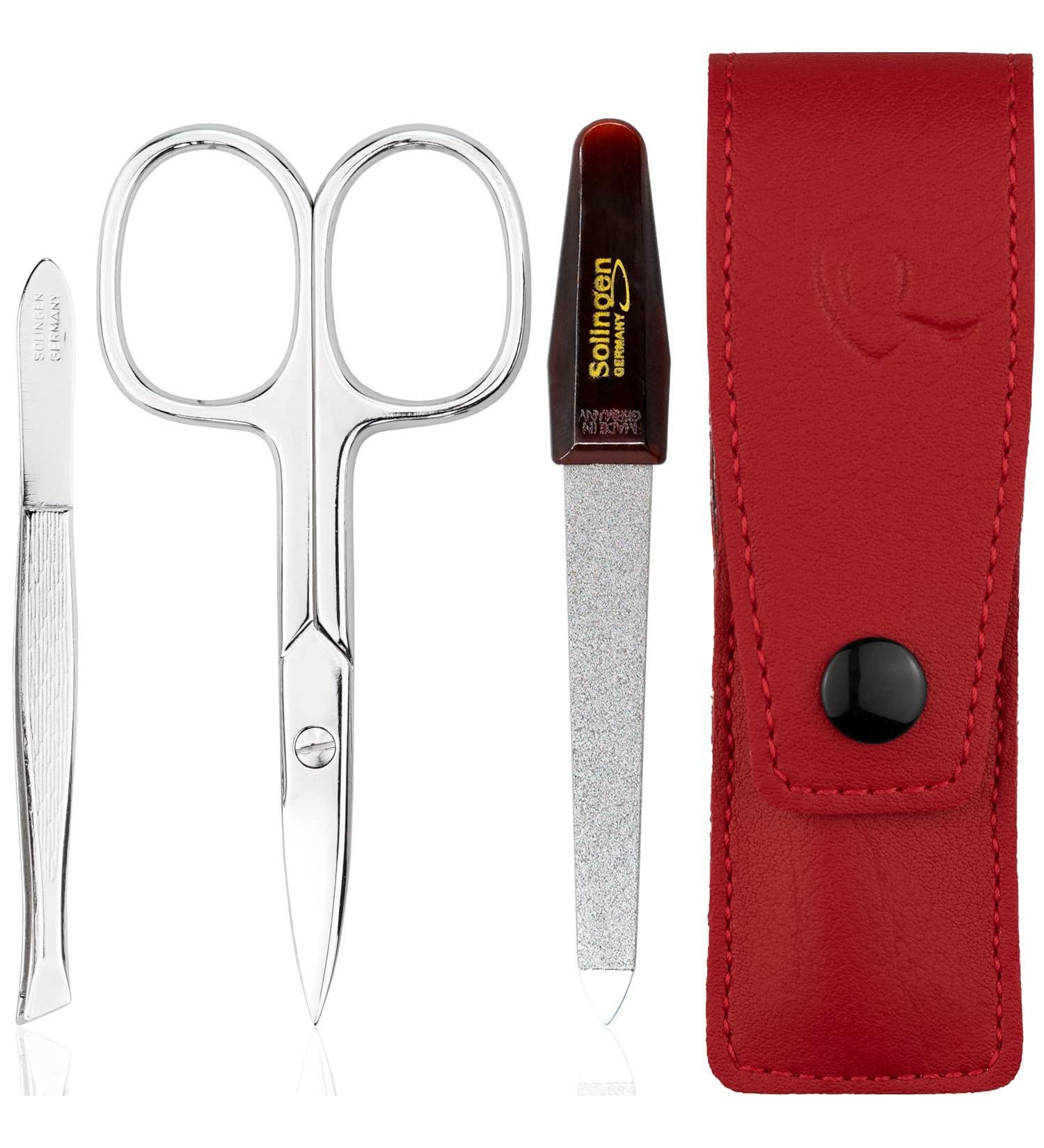 Buy marQus 3-Piece Travel Manicure Set - Solingen Nail Care Kit with Nail Scissors & File - Red - Buy Online on GoSupps.com